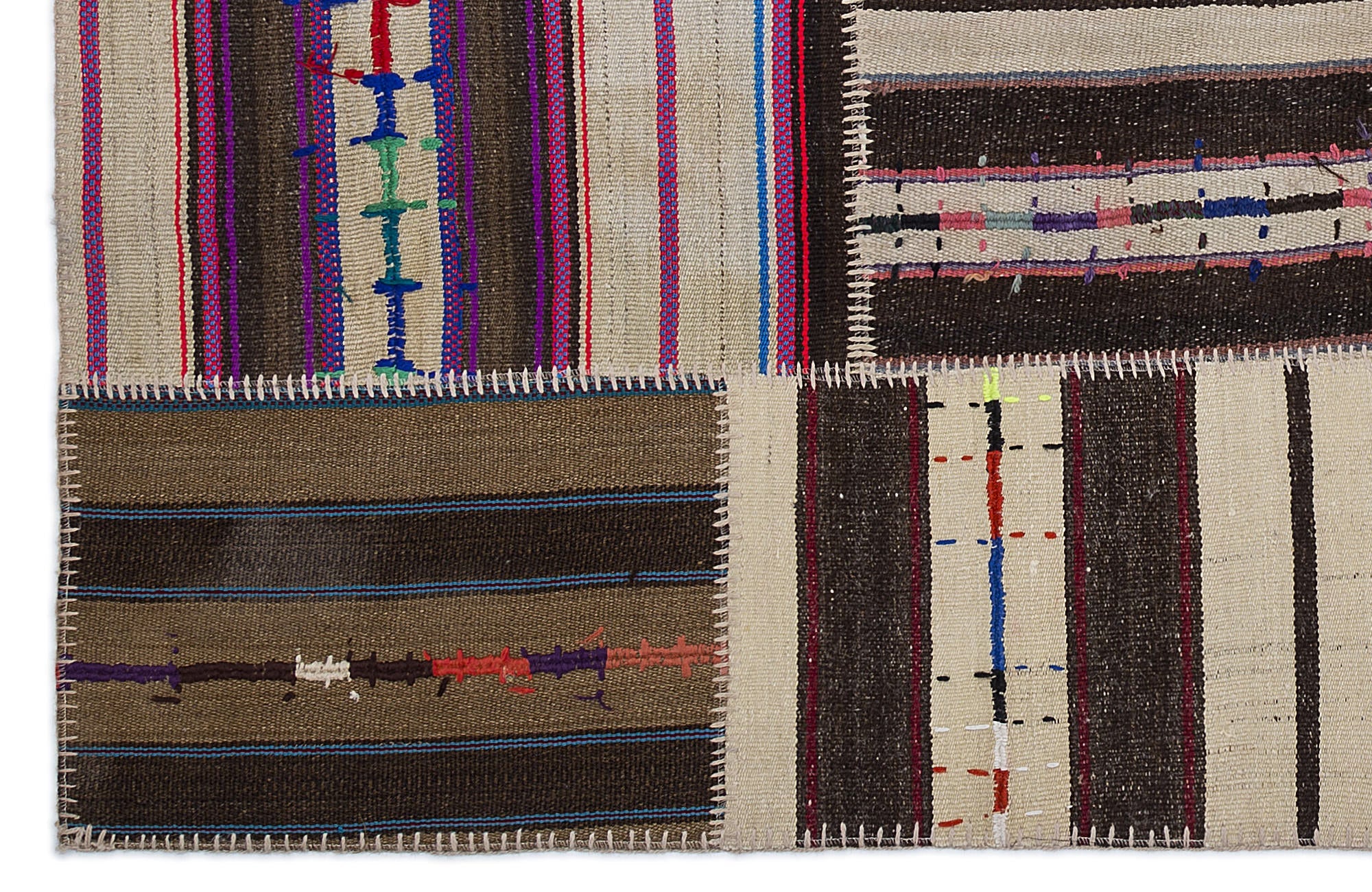 Teselya 2253 Striped Wool Handmade Area Rug 5'3" x 7'7"
