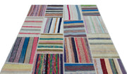Teselya 22542 Multy Striped Wool Handmade Area Rug 5'3" x 7'5"