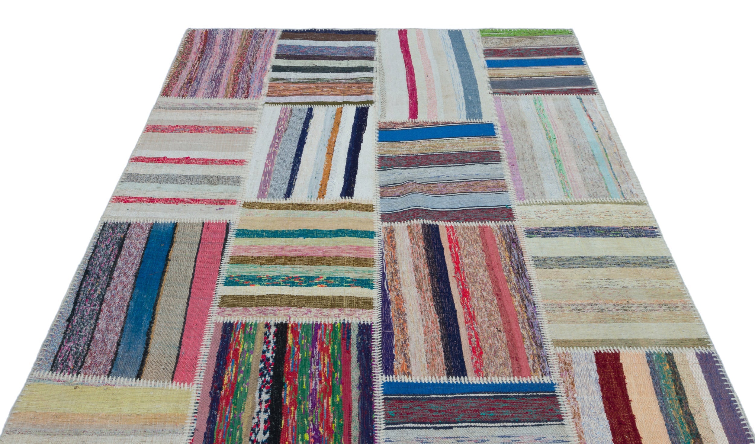 Teselya 22542 Multy Striped Wool Handmade Area Rug 5'3" x 7'5"