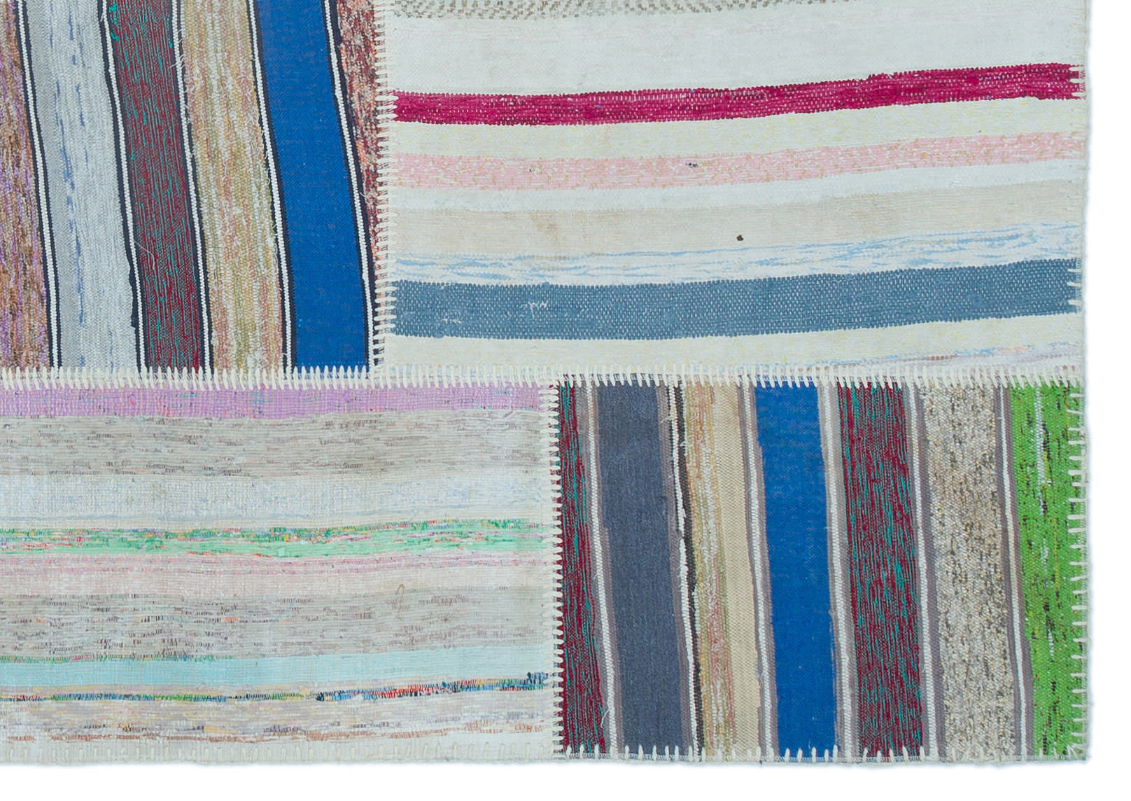Teselya 22542 Multy Striped Wool Handmade Area Rug 5'3" x 7'5"