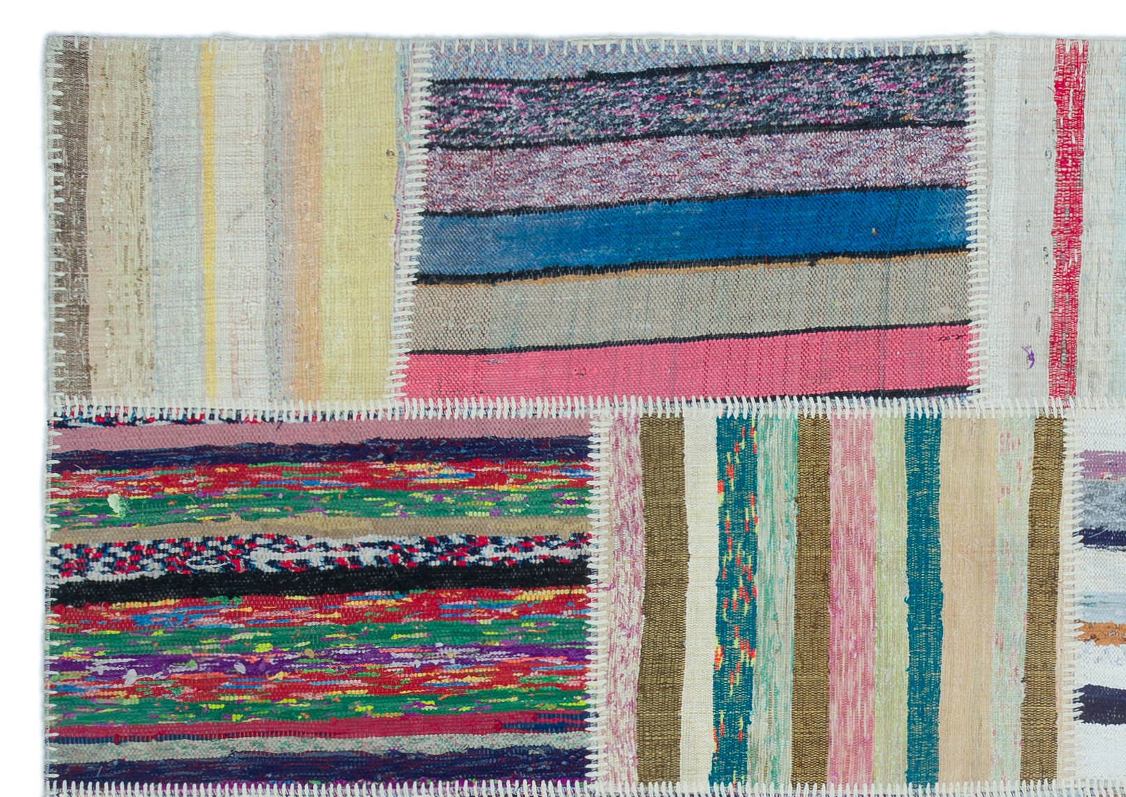 Teselya 22542 Multy Striped Wool Handmade Area Rug 5'3" x 7'5"