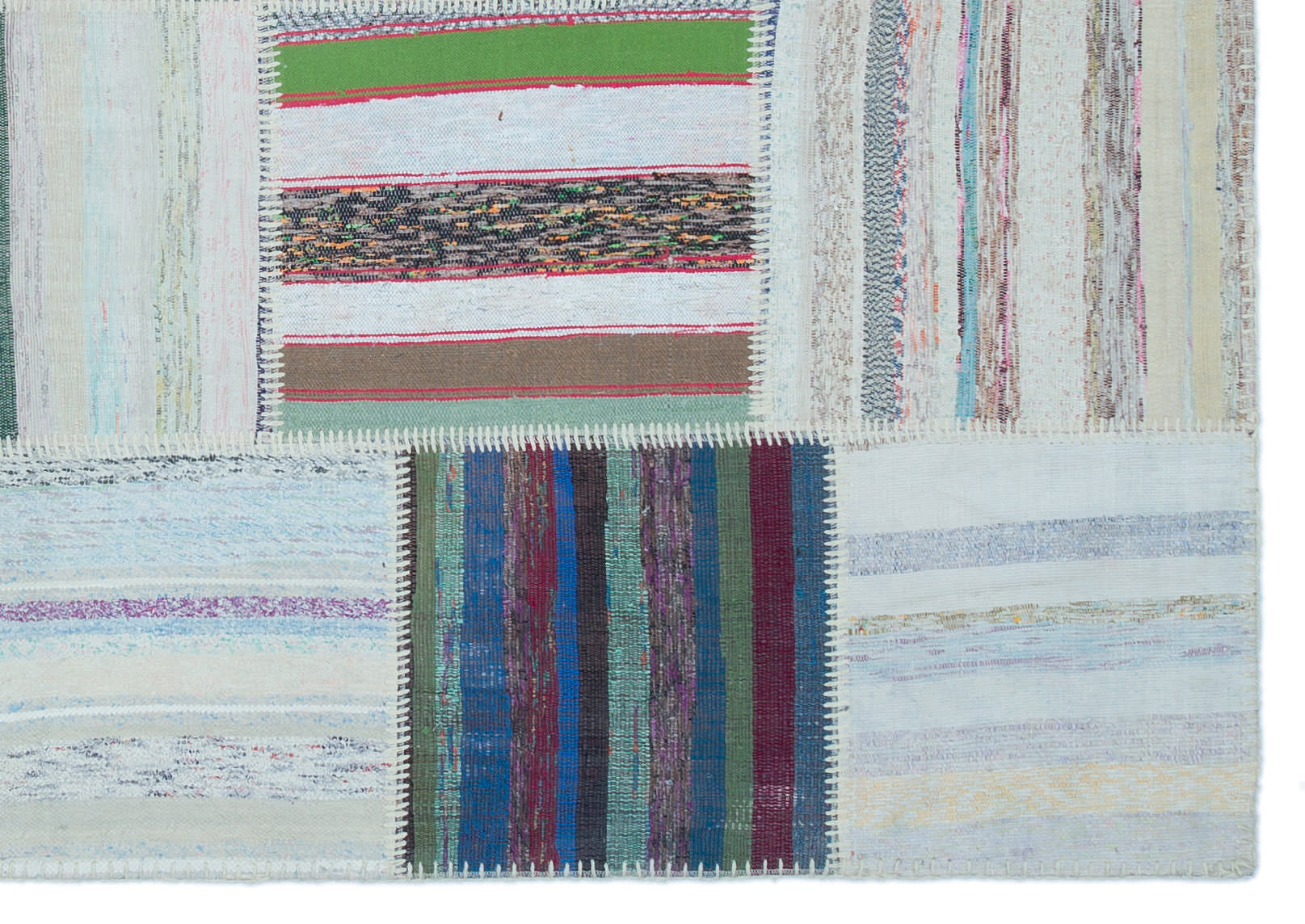 Teselya 22545 Multy Striped Wool Handmade Area Rug 5'3" x 7'6"