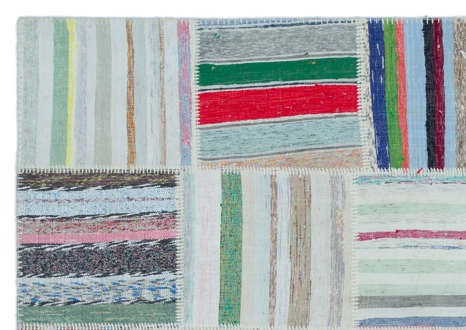 Teselya 22545 Multy Striped Wool Handmade Area Rug 5'3" x 7'6"