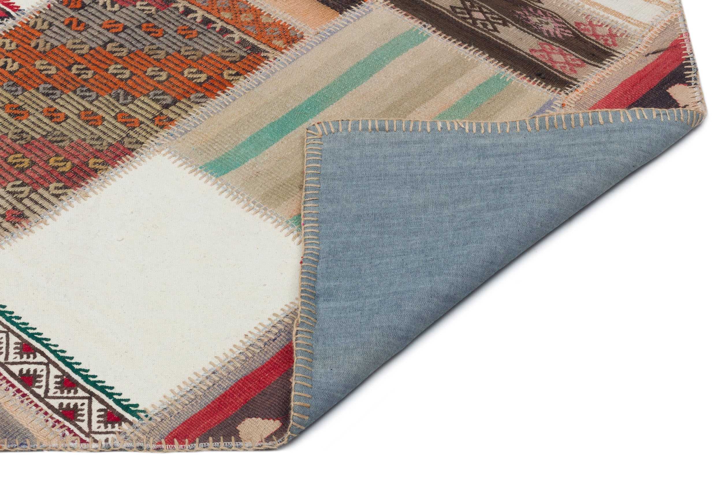 Teselya Beige Striped Wool Handmade Area Rug 2'9" x 9'7"