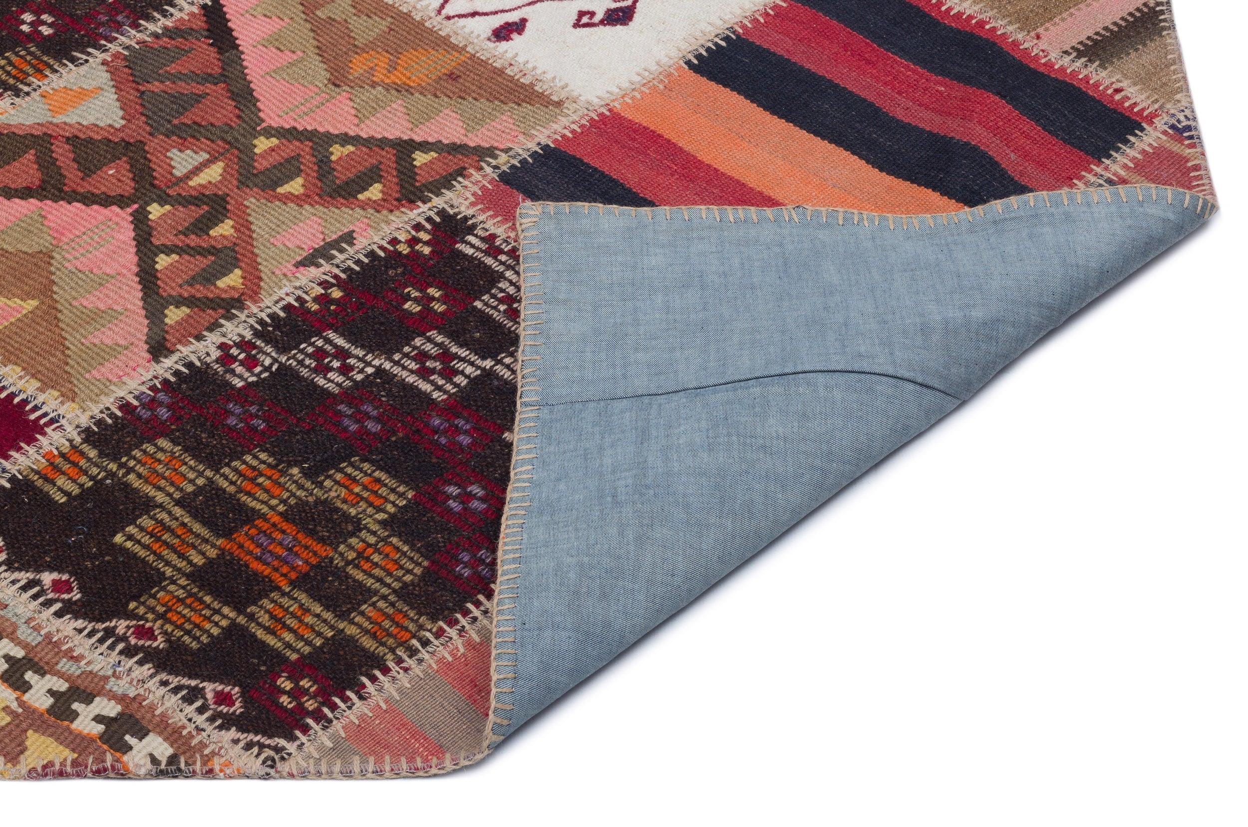 Teselya Beige Striped Wool Handmade Area Rug 2'8" x 9'11"