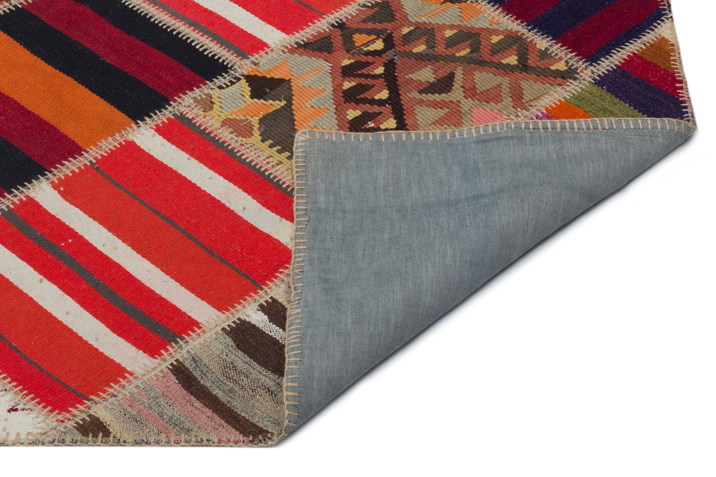 Teselya Beige Striped Wool Handmade Area Rug 2'8" x 10'6"