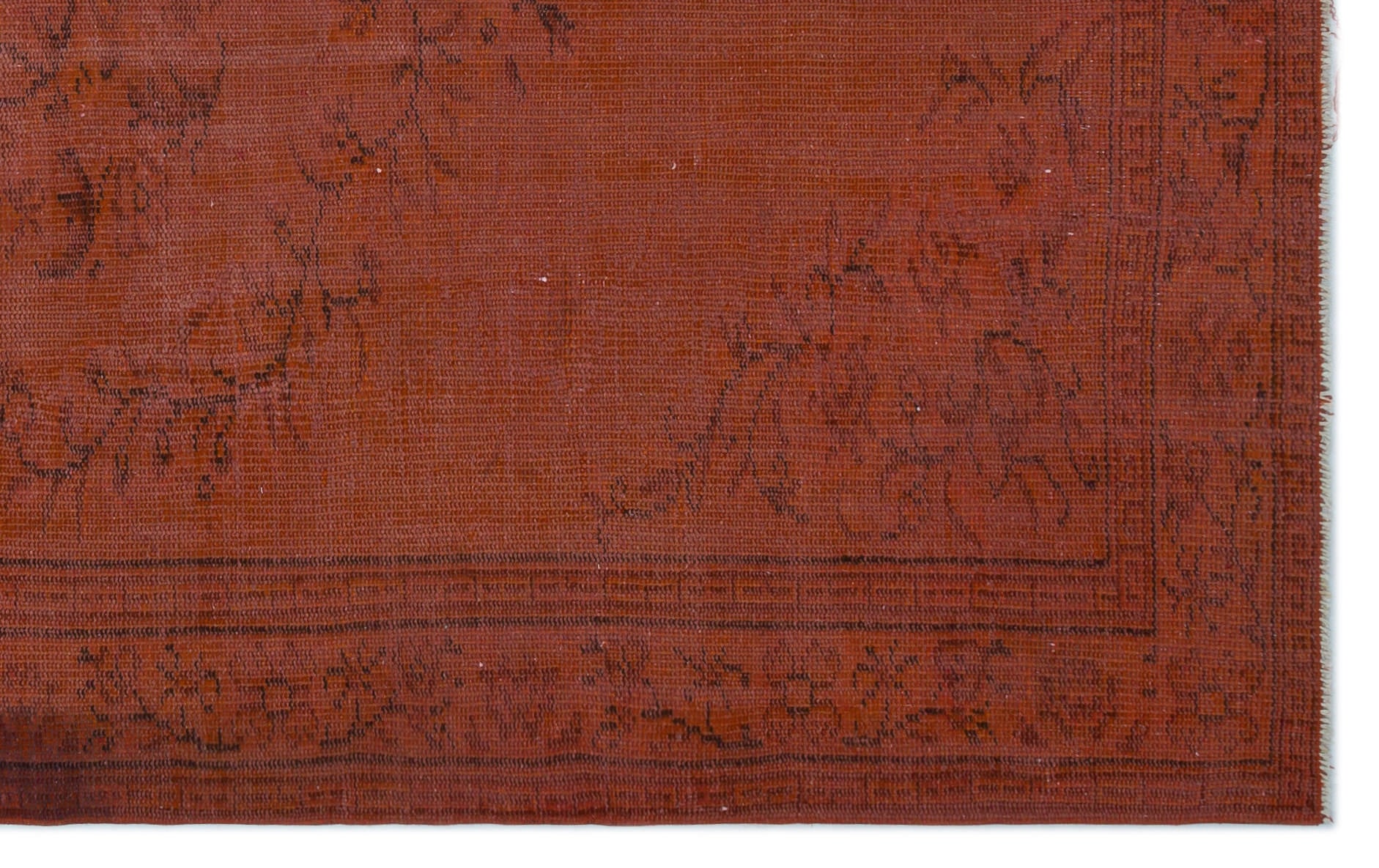 Atina Orange Vintage Wool Handmade Area Rug 5'7" x 8'4"