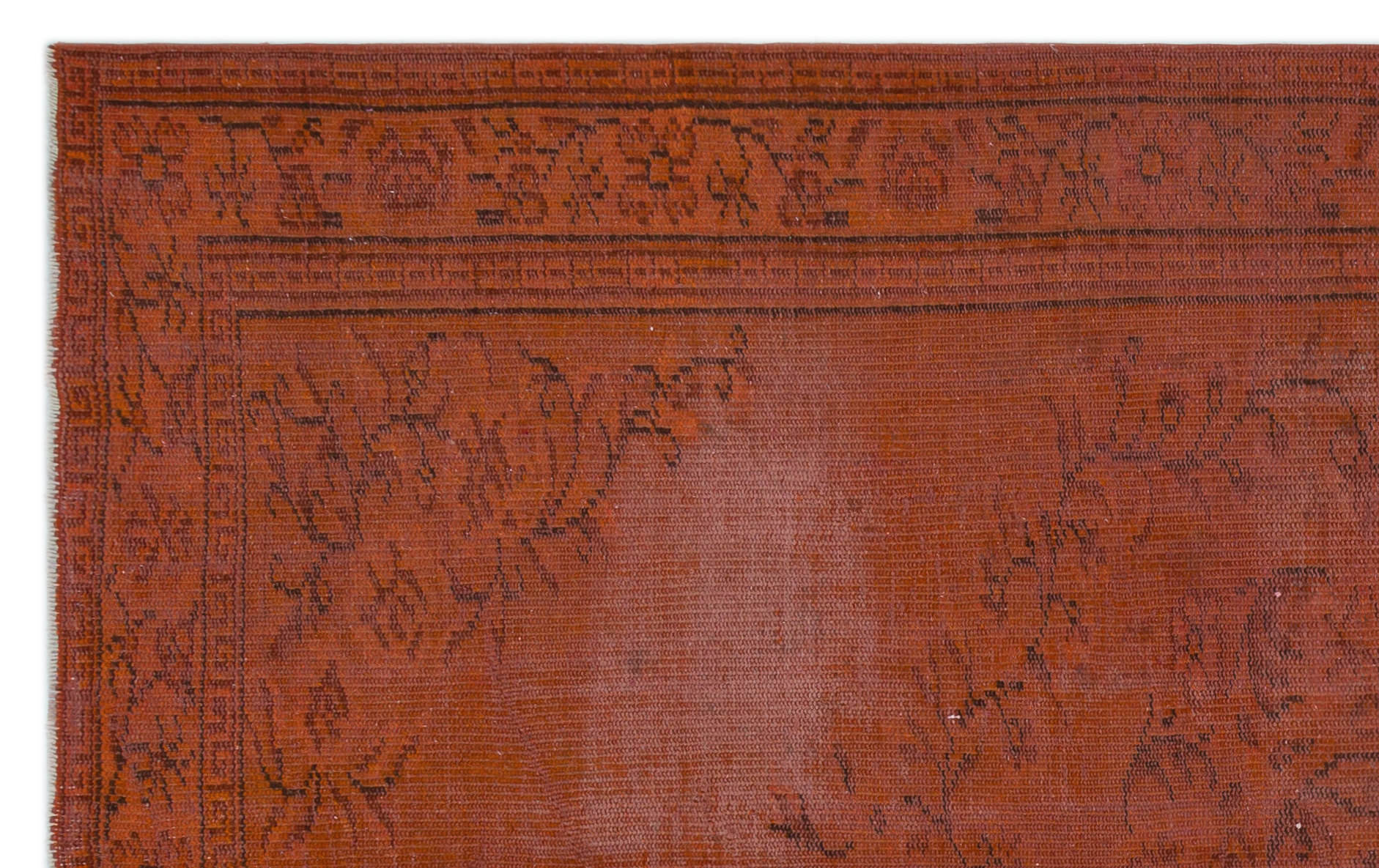 Atina Orange Vintage Wool Handmade Area Rug 5'7" x 8'4"