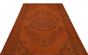 Atina Orange Vintage Wool Handmade Area Rug 6'2" x 8'11"