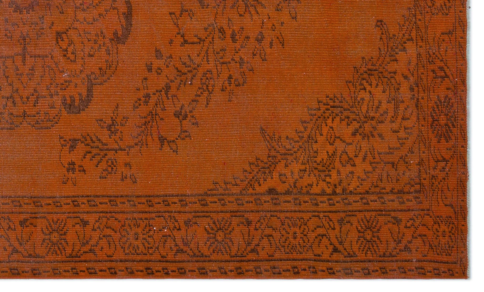 Atina Orange Vintage Wool Handmade Area Rug 6'2" x 8'11"