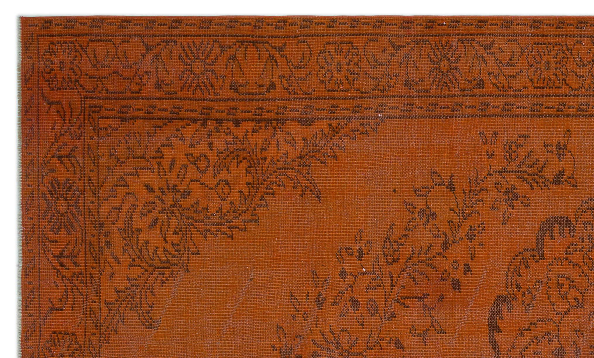 Atina Orange Vintage Wool Handmade Area Rug 6'2" x 8'11"