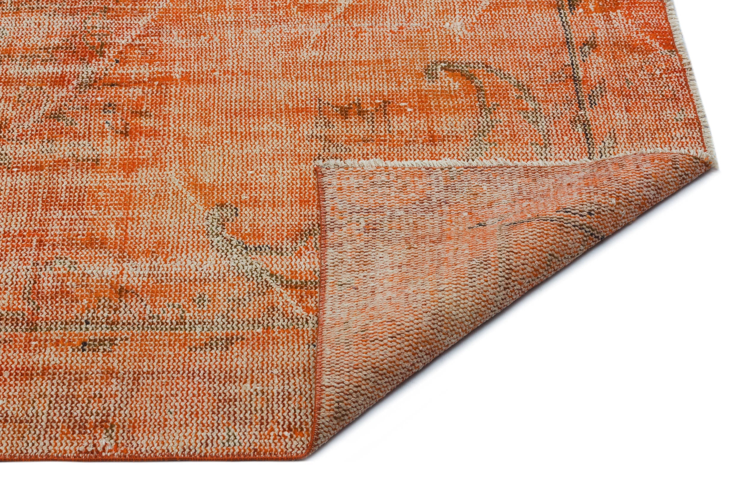 Atina Orange Vintage Wool Handmade Area Rug 5'1" x 8'6"