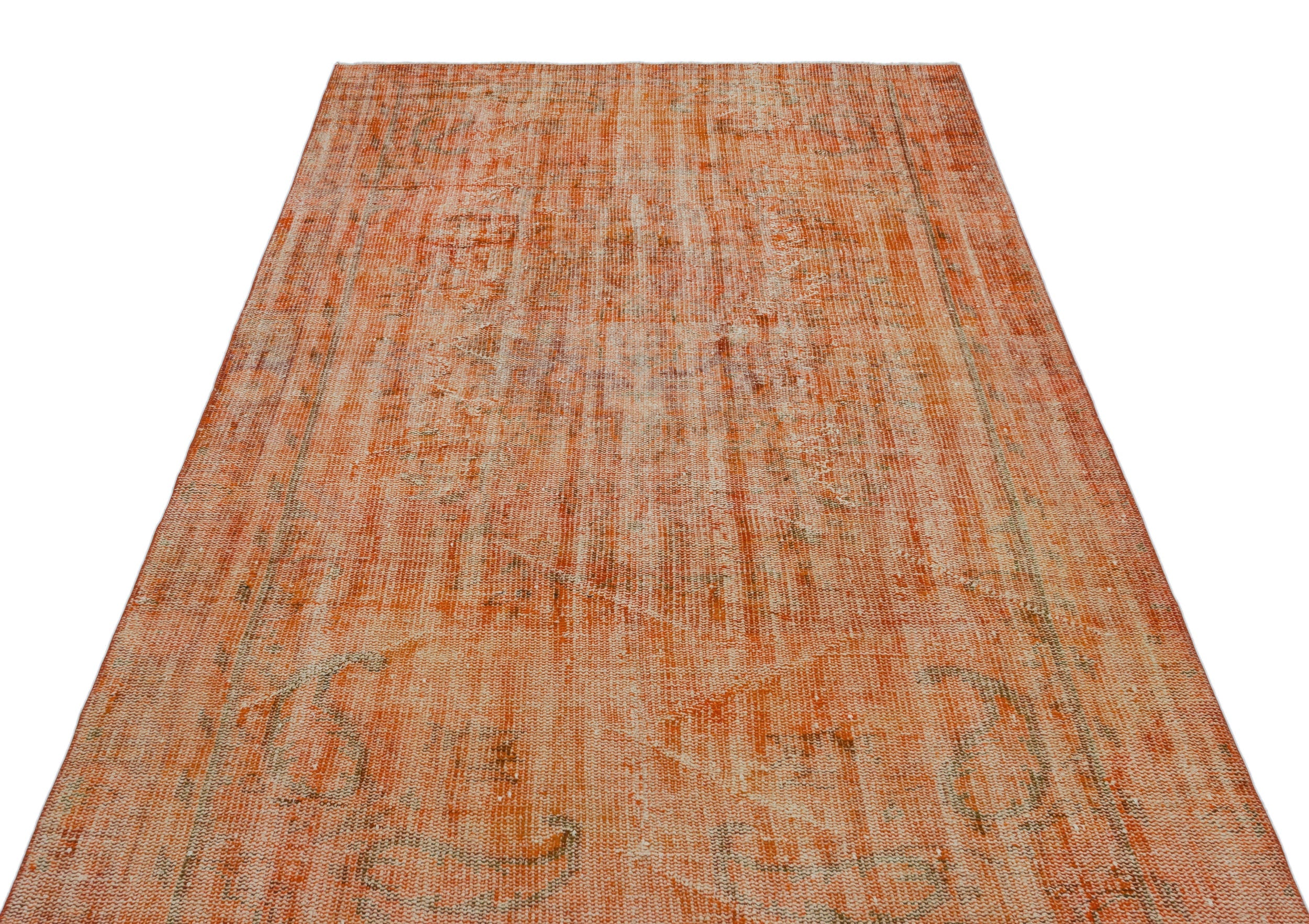 Atina Orange Vintage Wool Handmade Area Rug 5'1" x 8'6"