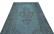 Atina Turquoise Vintage Wool Handmade Area Rug 6'9" x 8'4"