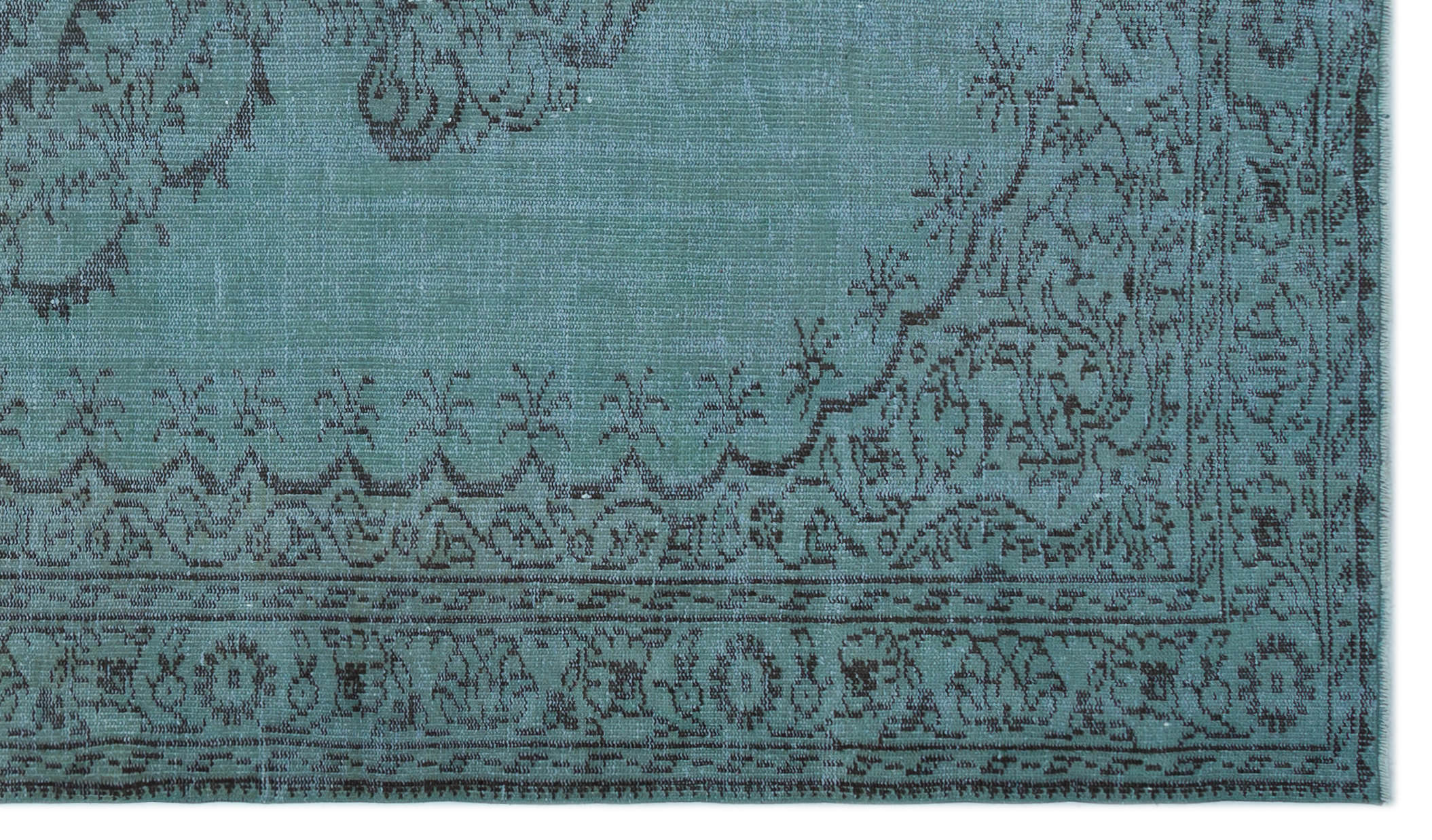 Atina Turquoise Vintage Wool Handmade Area Rug 6'9" x 8'4"