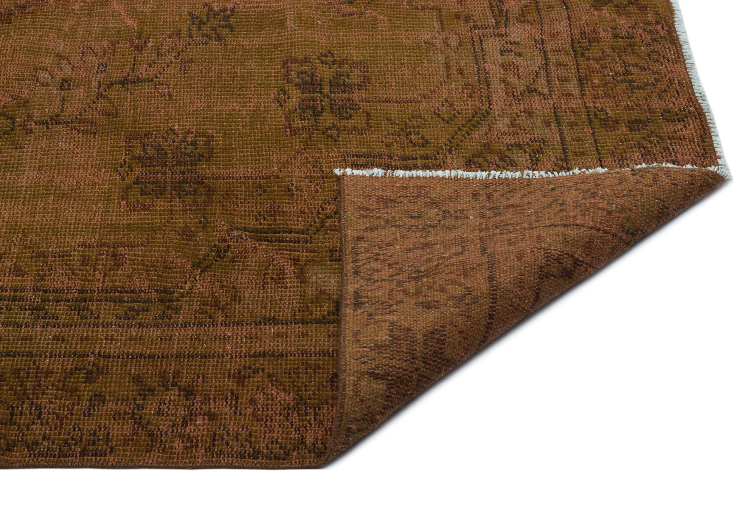 Atina Brown Vintage Wool Handmade Area Rug 5'7" x 8'8"