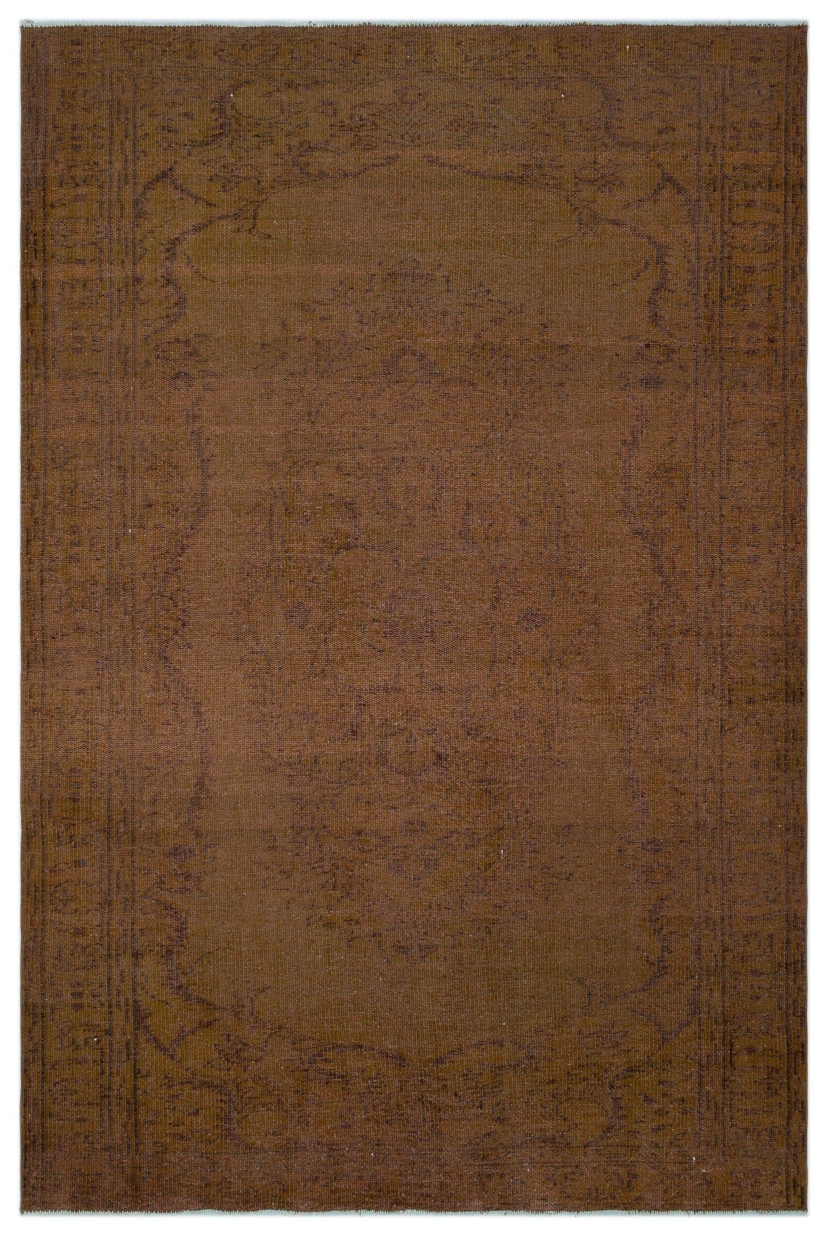Atina Brown Vintage Wool Handmade Area Rug 5'11" x 8'9"