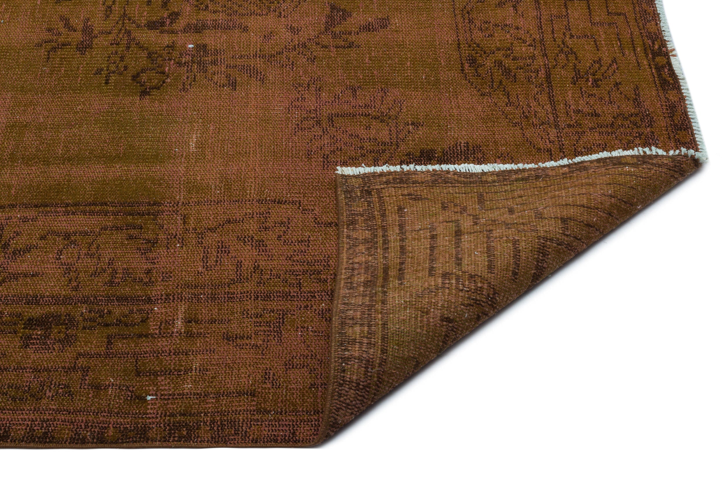 Atina Brown Vintage Wool Handmade Area Rug 5'10" x 9'3"