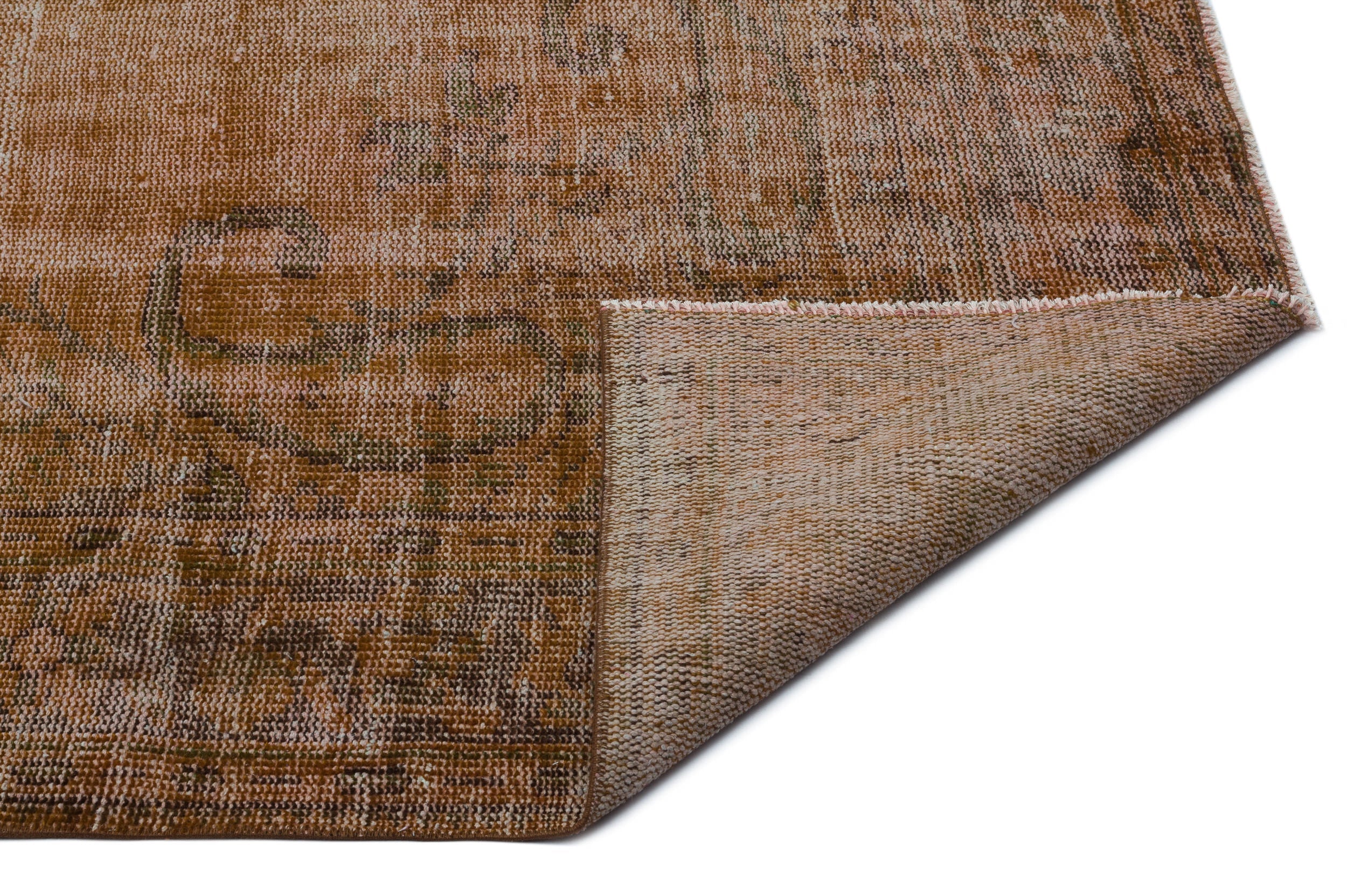 Atina Brown Vintage Wool Handmade Area Rug 6'1" x 10'0"