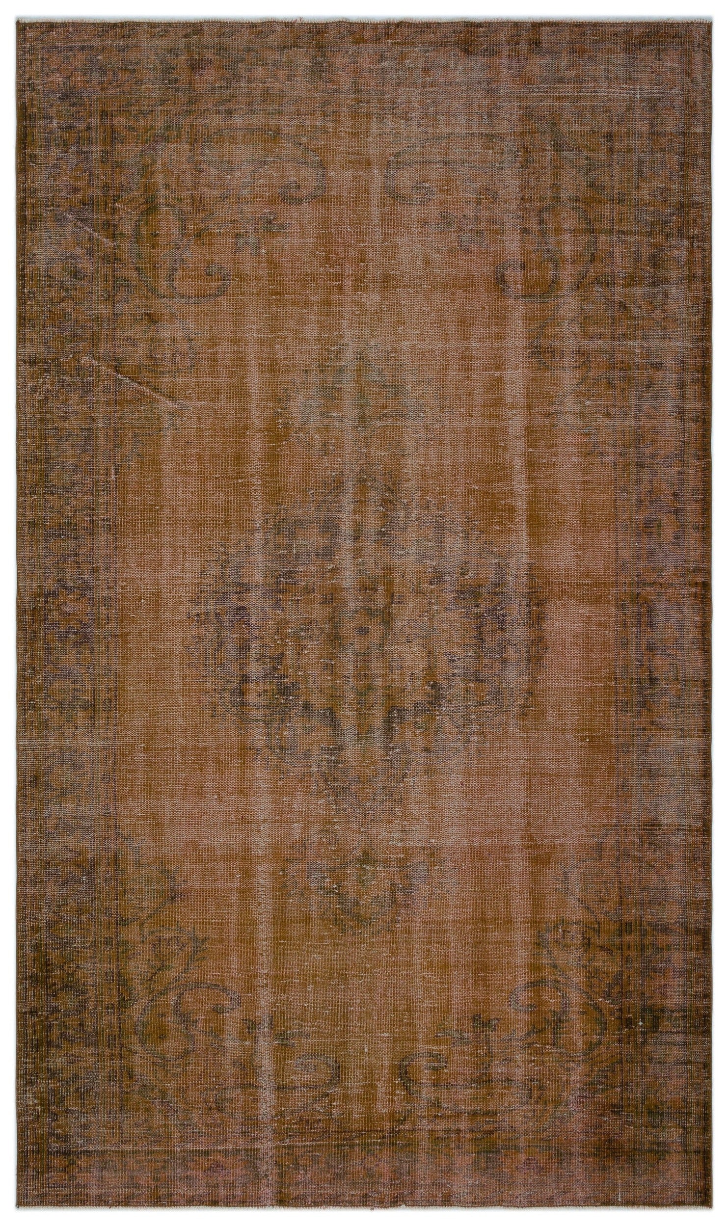 Atina Brown Vintage Wool Handmade Area Rug 6'1" x 10'0"