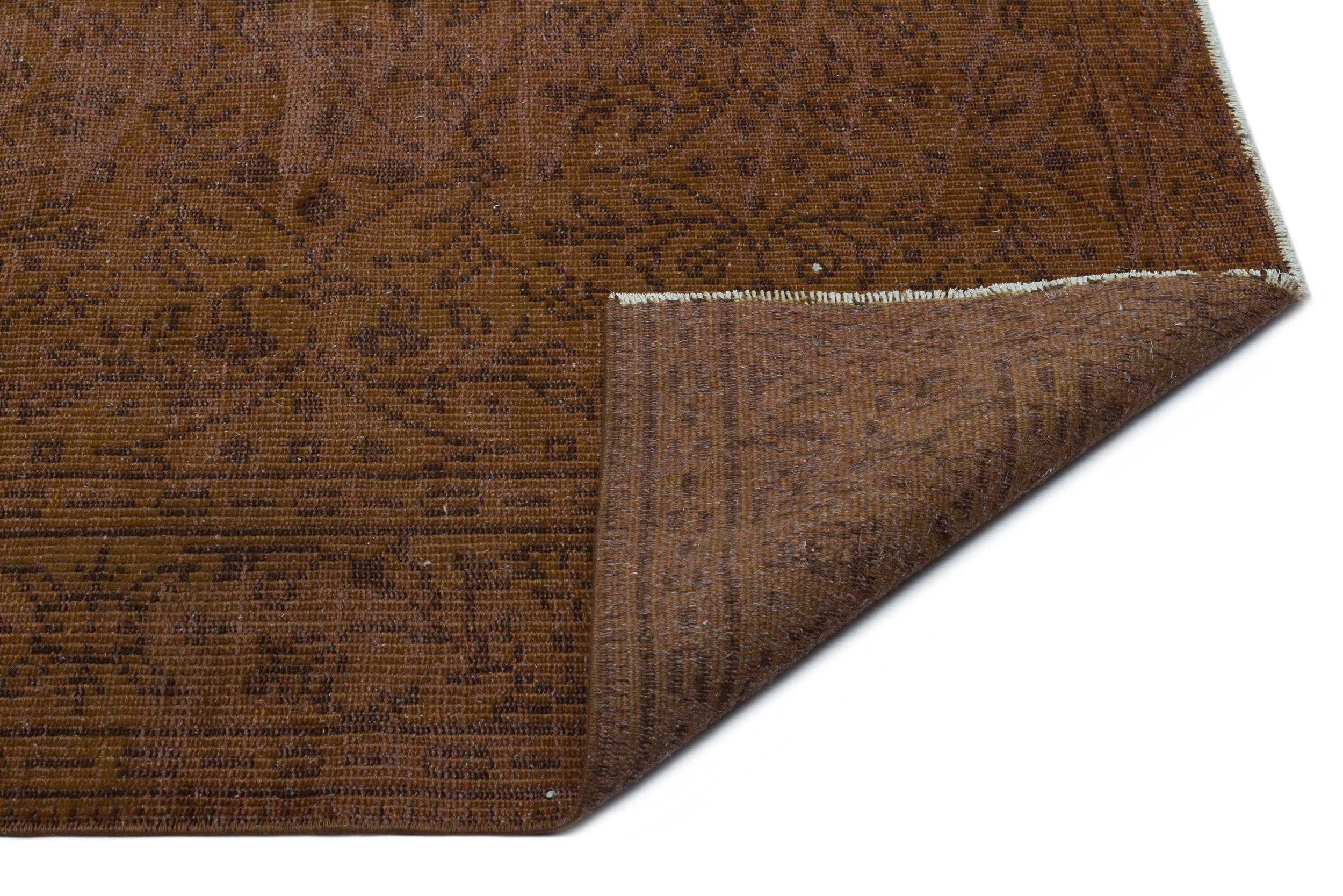 Atina Brown Vintage Wool Handmade Area Rug 6'4" x 8'9"