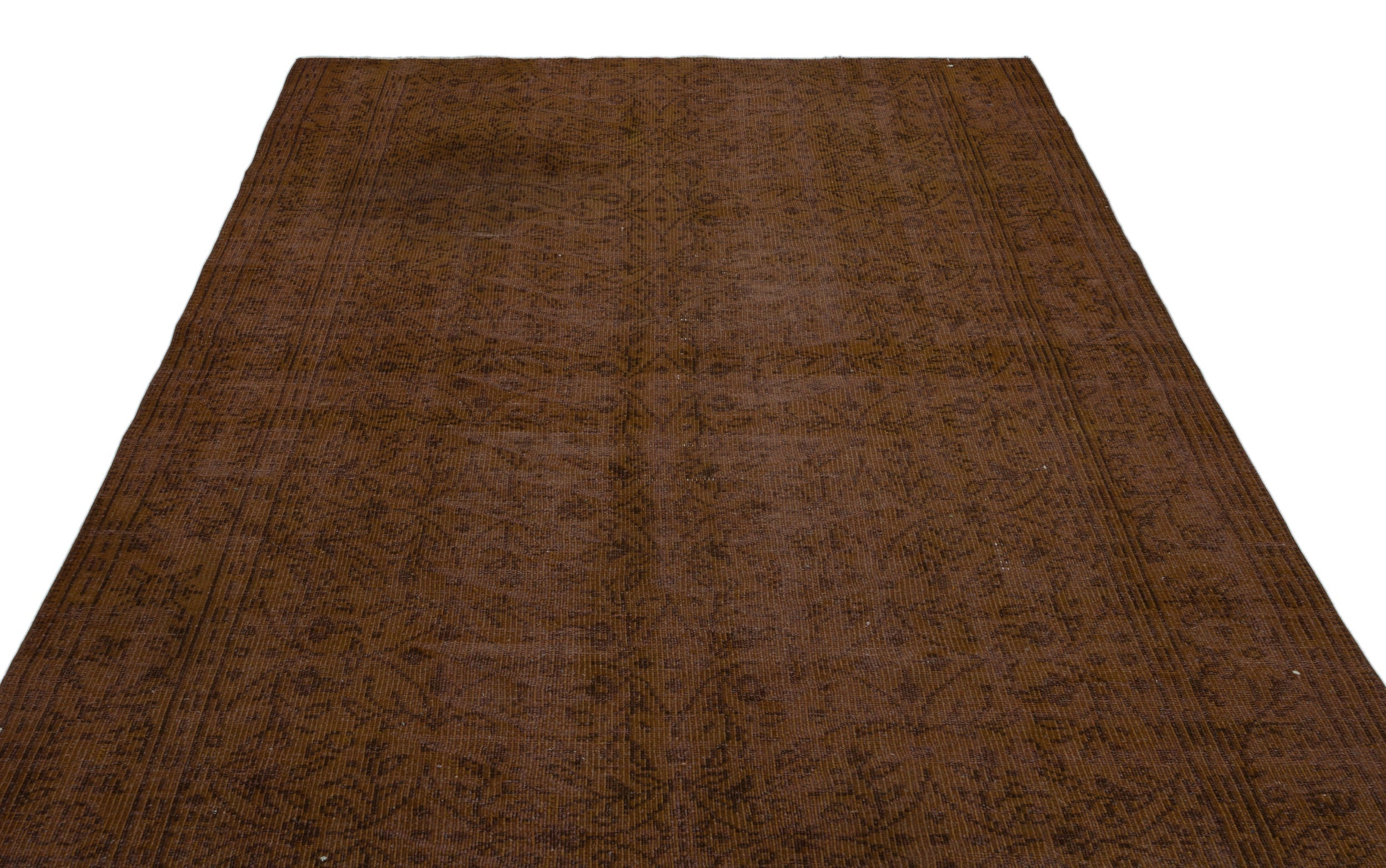 Atina Brown Vintage Wool Handmade Area Rug 6'4" x 8'9"