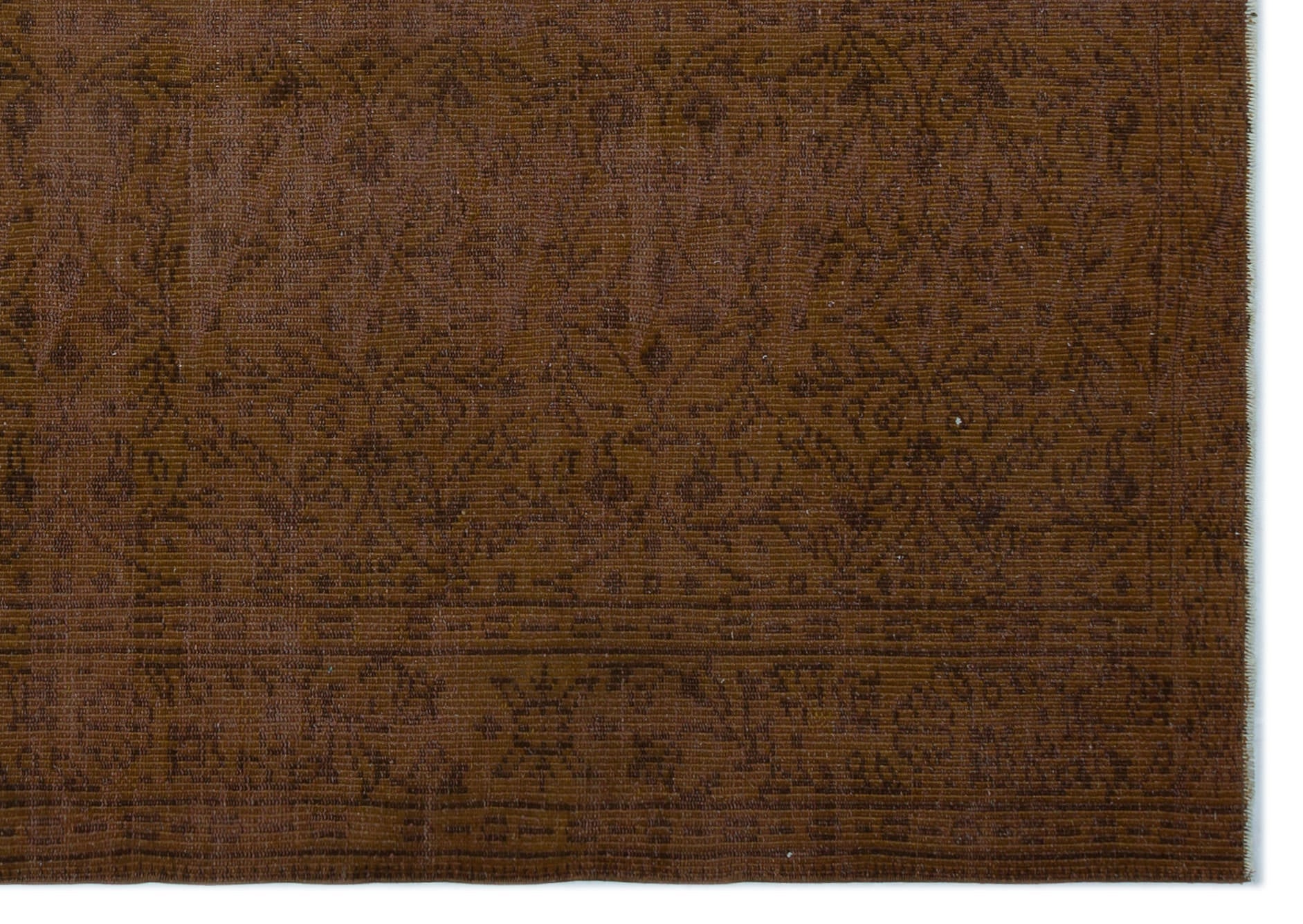 Atina Brown Vintage Wool Handmade Area Rug 6'4" x 8'9"
