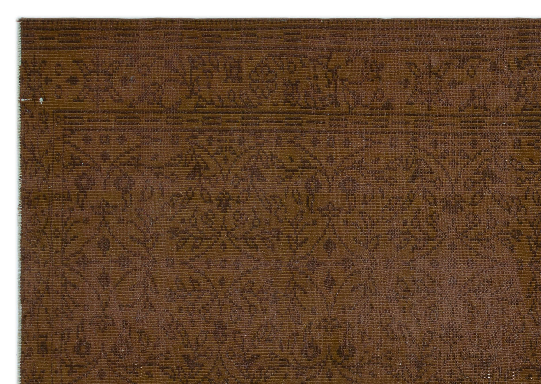 Atina Brown Vintage Wool Handmade Area Rug 6'4" x 8'9"