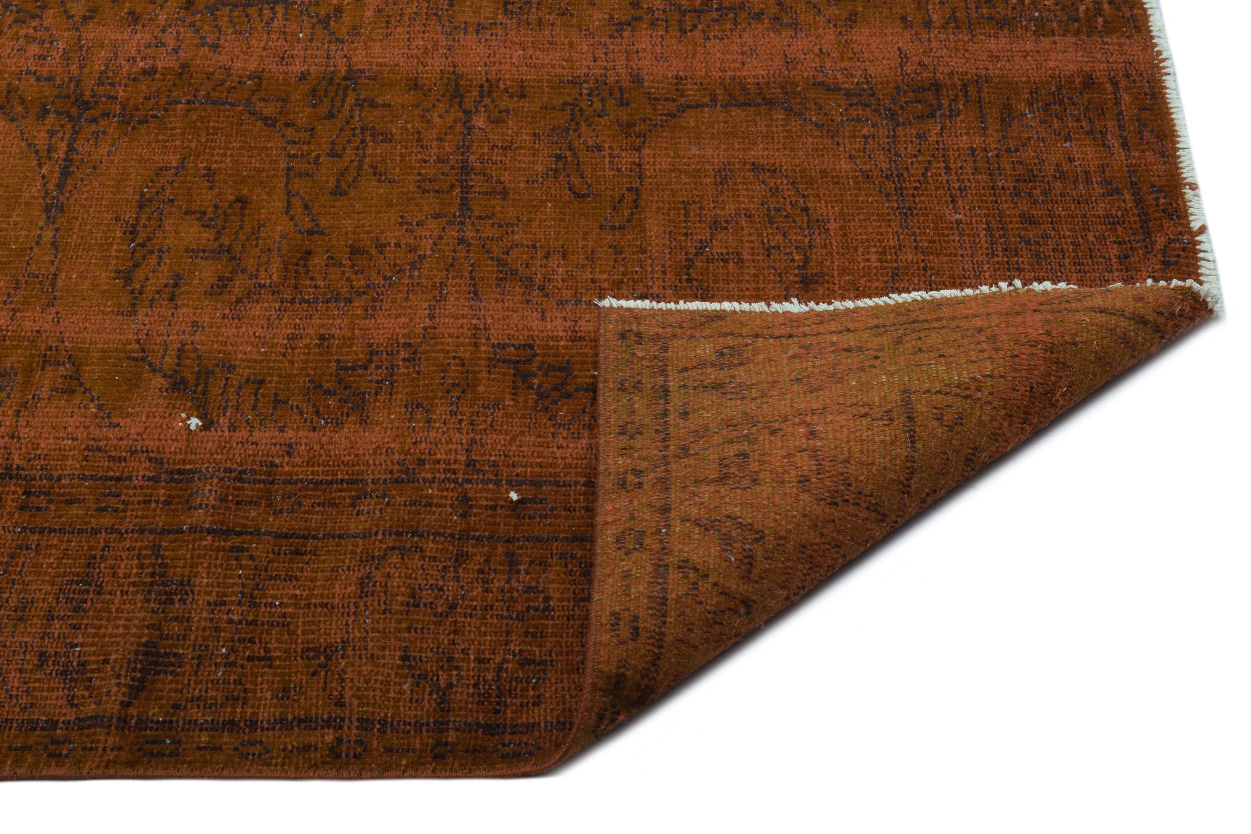 Atina Brown Vintage Wool Handmade Area Rug 5'11" x 9'3"