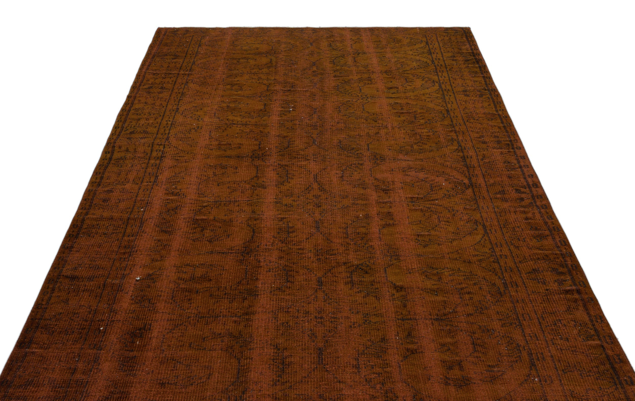Atina Brown Vintage Wool Handmade Area Rug 5'11" x 9'3"