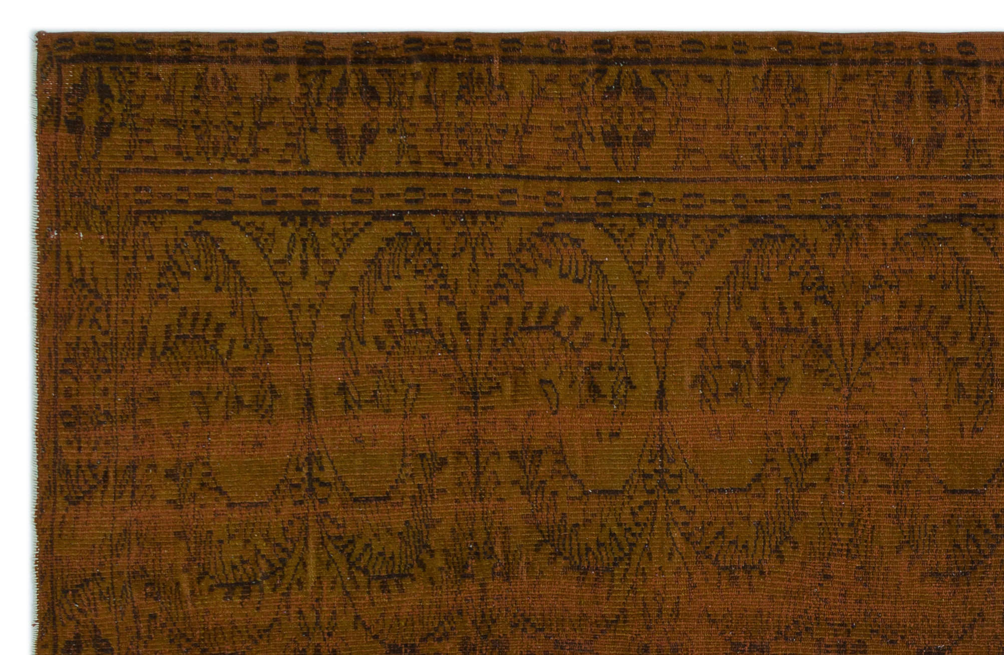 Atina Brown Vintage Wool Handmade Area Rug 5'11" x 9'3"