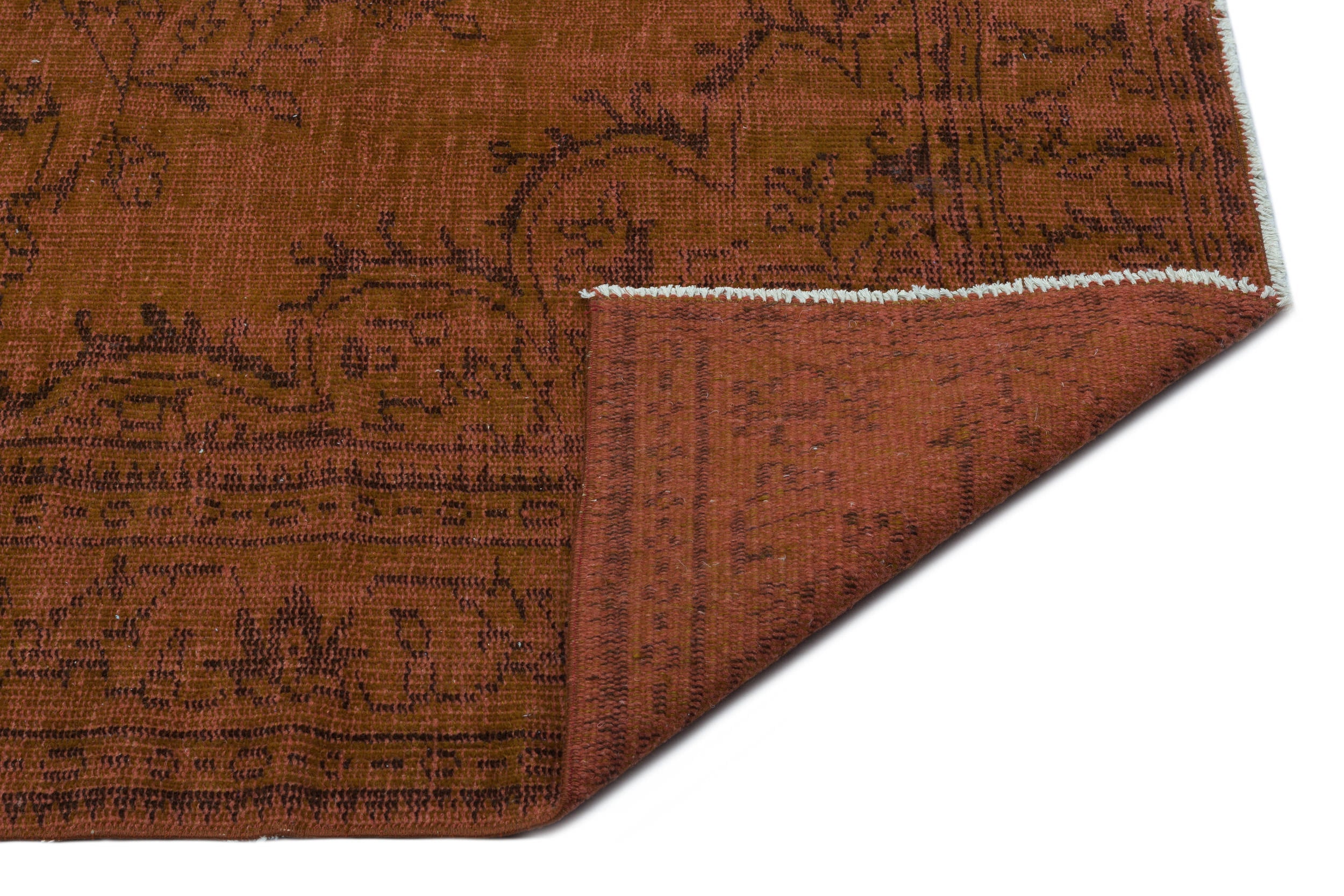Atina Brown Vintage Wool Handmade Area Rug 5'5" x 8'10"