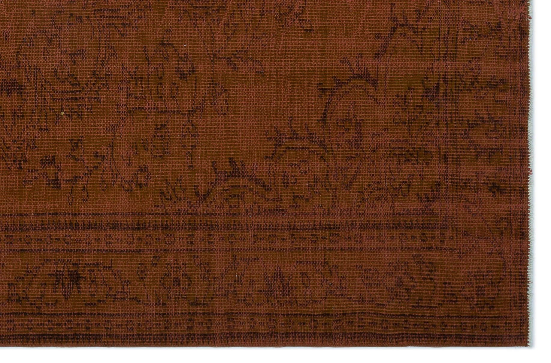 Atina Brown Vintage Wool Handmade Area Rug 5'5" x 8'10"