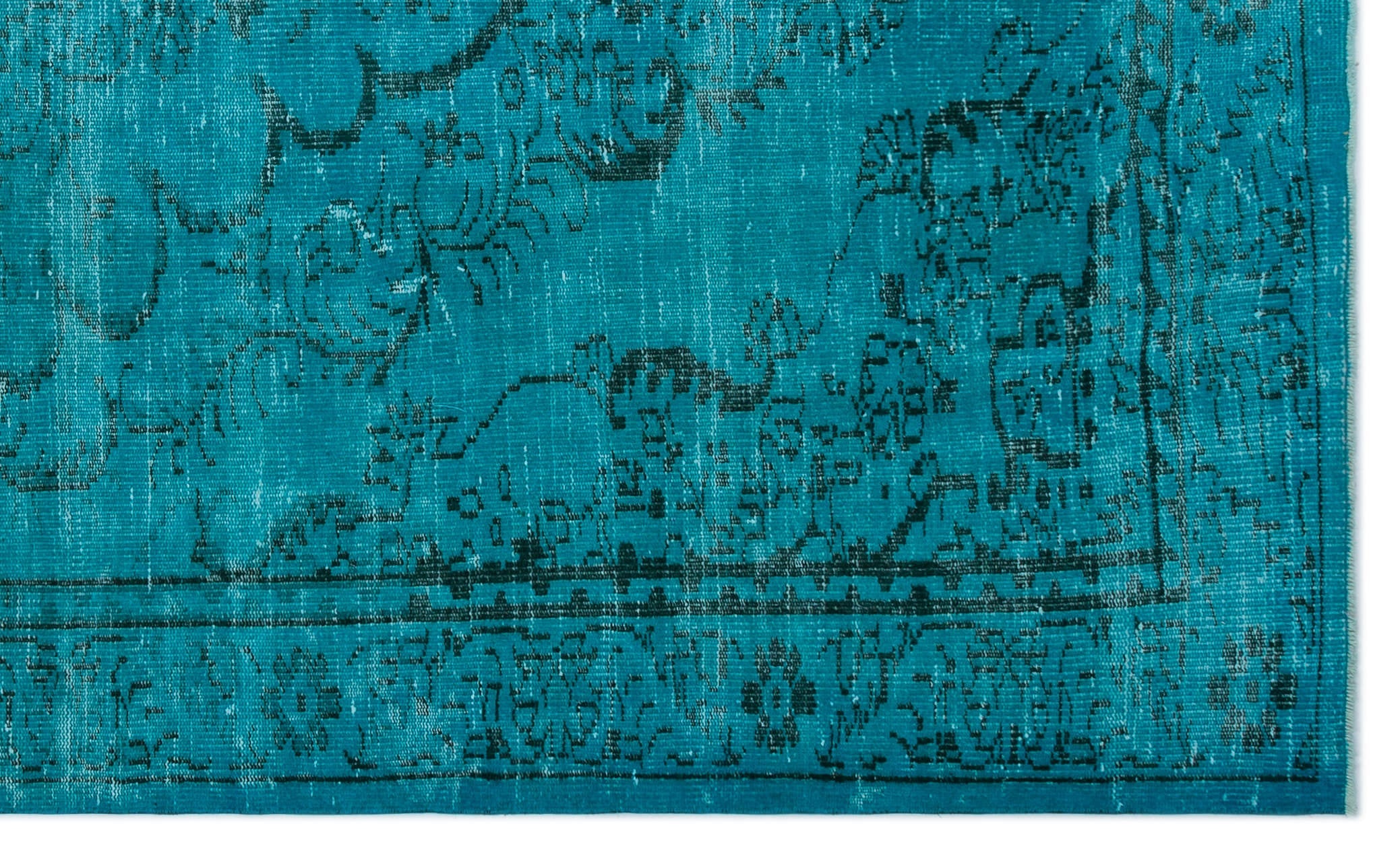 Atina Turquoise Vintage Wool Handmade Area Rug 5'10" x 9'8"