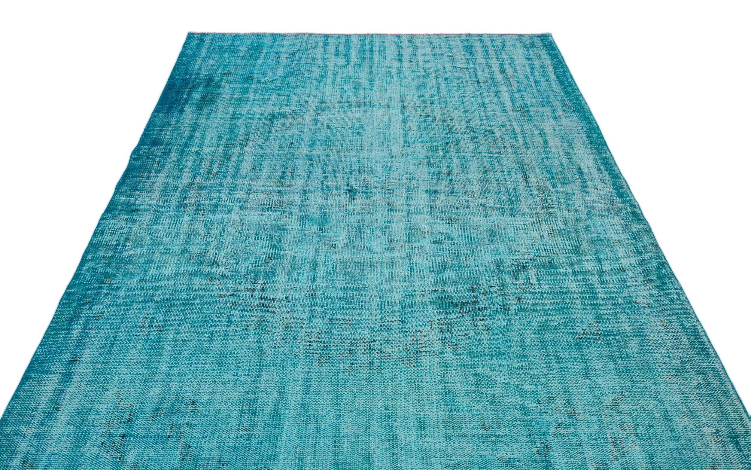 Atina Turquoise Vintage Wool Handmade Area Rug 5'7" x 10'0"