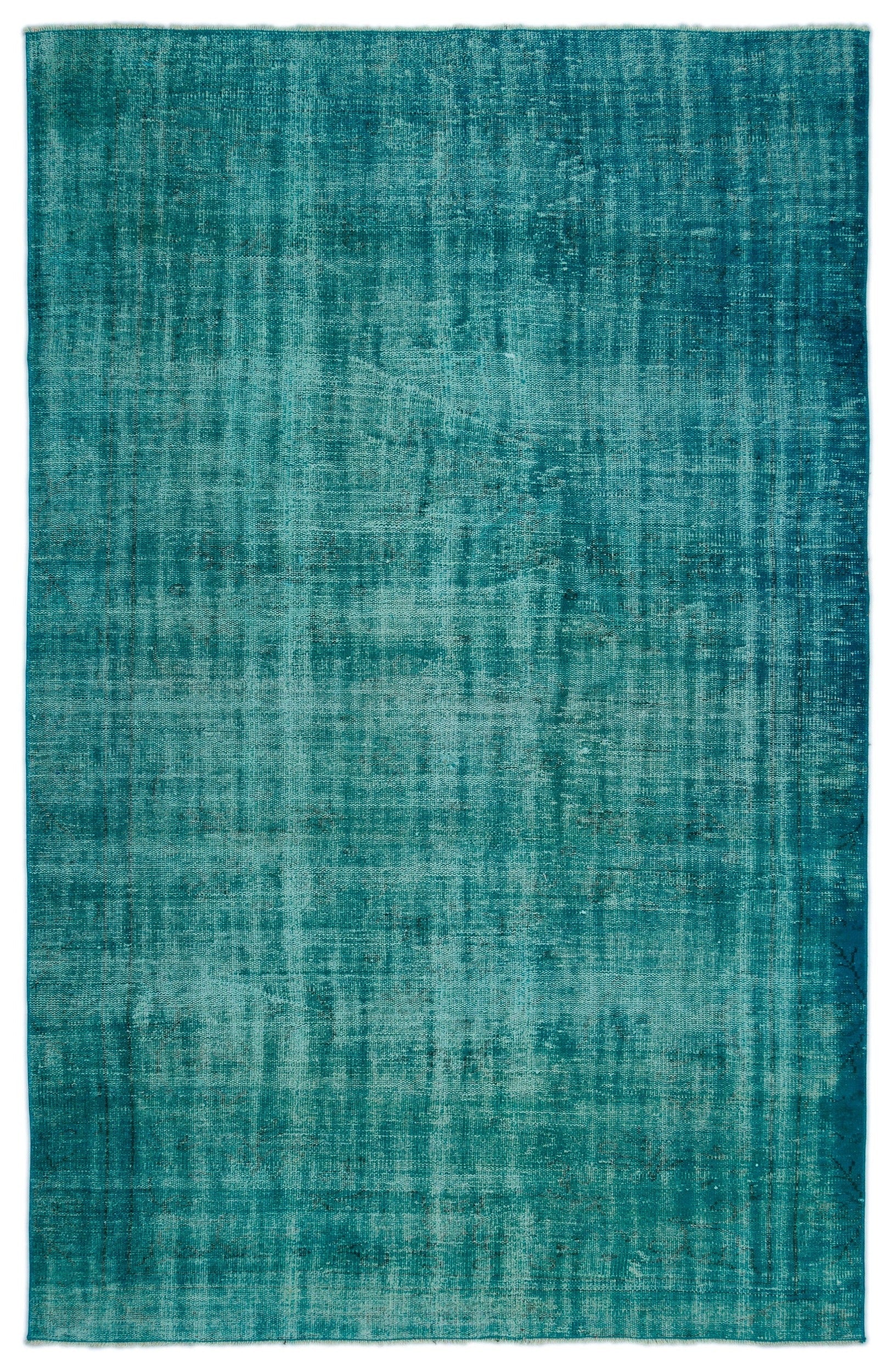 Atina Turquoise Vintage Wool Handmade Area Rug 5'7" x 9'0"
