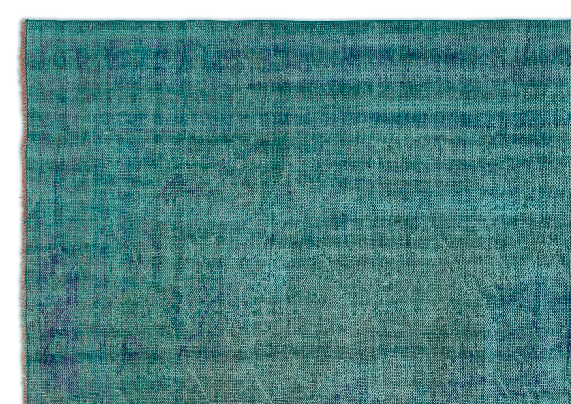 Atina Turquoise Vintage Wool Handmade Area Rug 6'6" x 9'4"