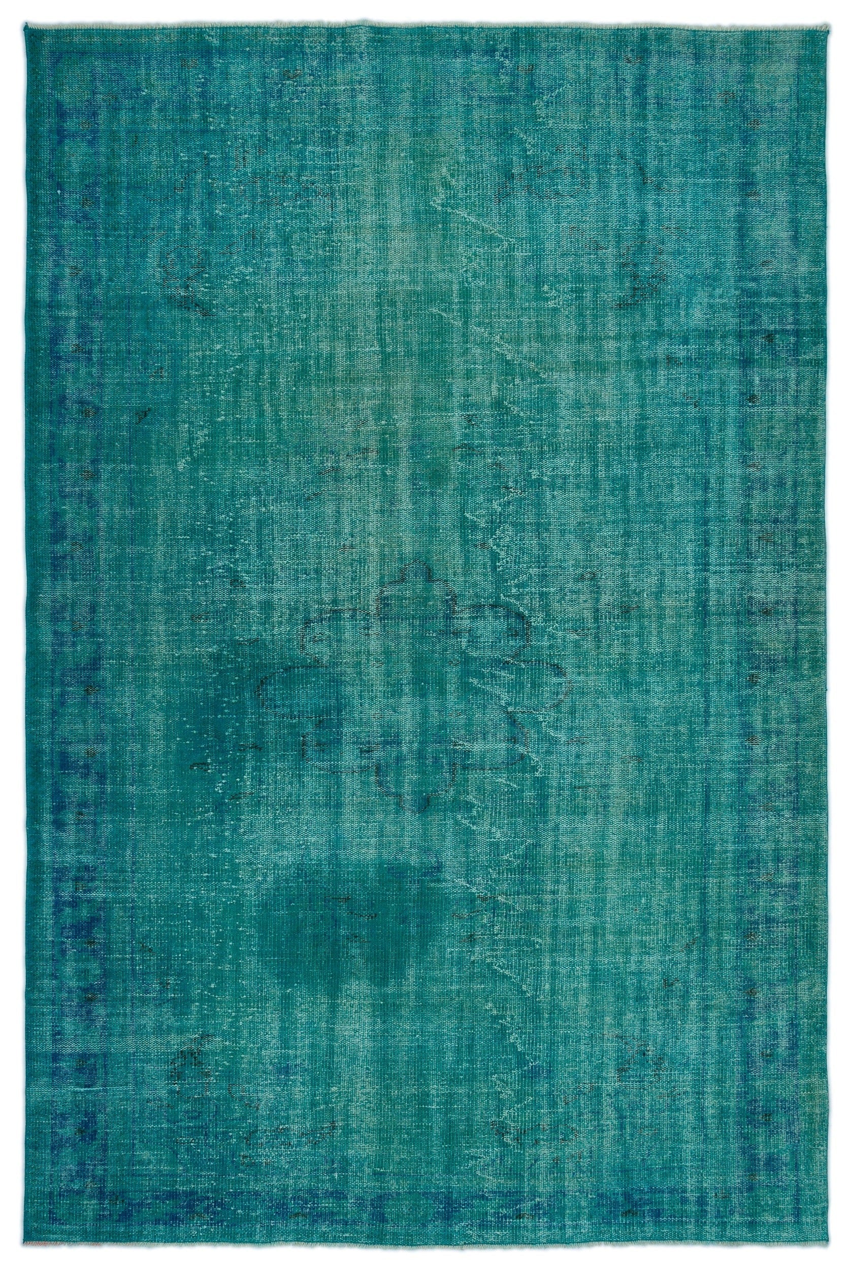Atina Turquoise Vintage Wool Handmade Area Rug 6'0" x 9'3"