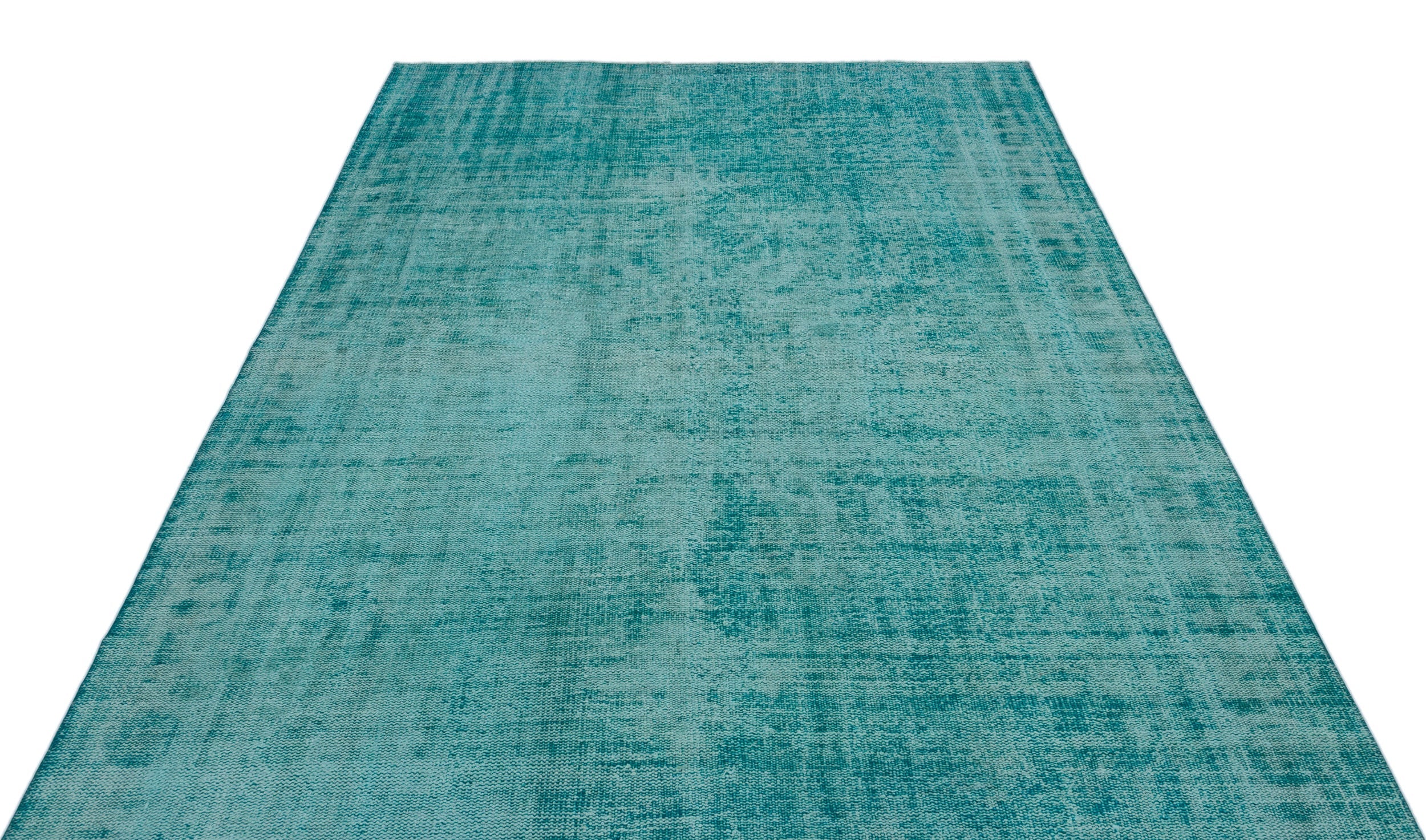 Atina Turquoise Vintage Wool Handmade Area Rug 6'3" x 10'6"