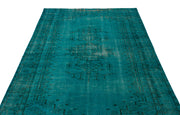 Atina Turquoise Vintage Wool Handmade Area Rug 5'8" x 8'6"