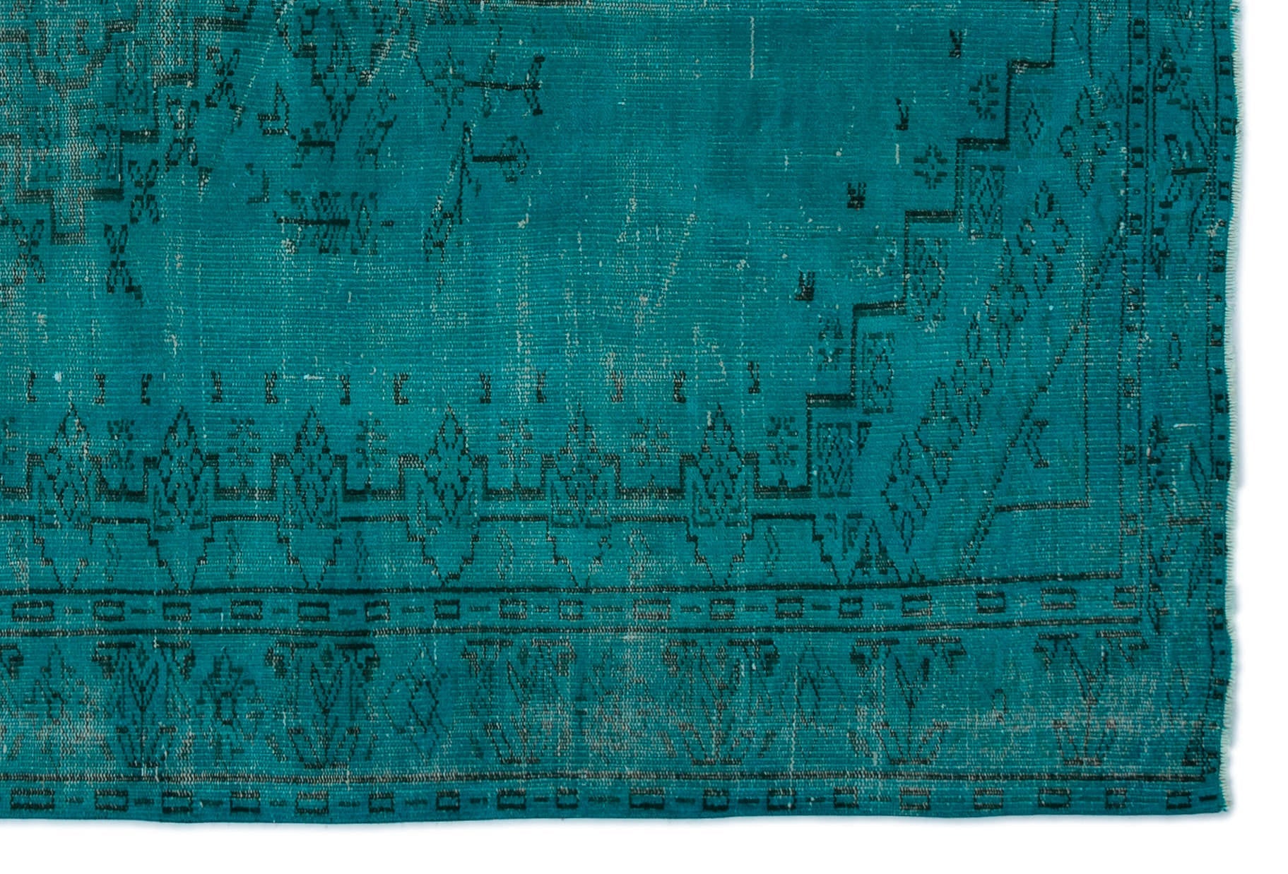 Atina Turquoise Vintage Wool Handmade Area Rug 5'8" x 8'6"