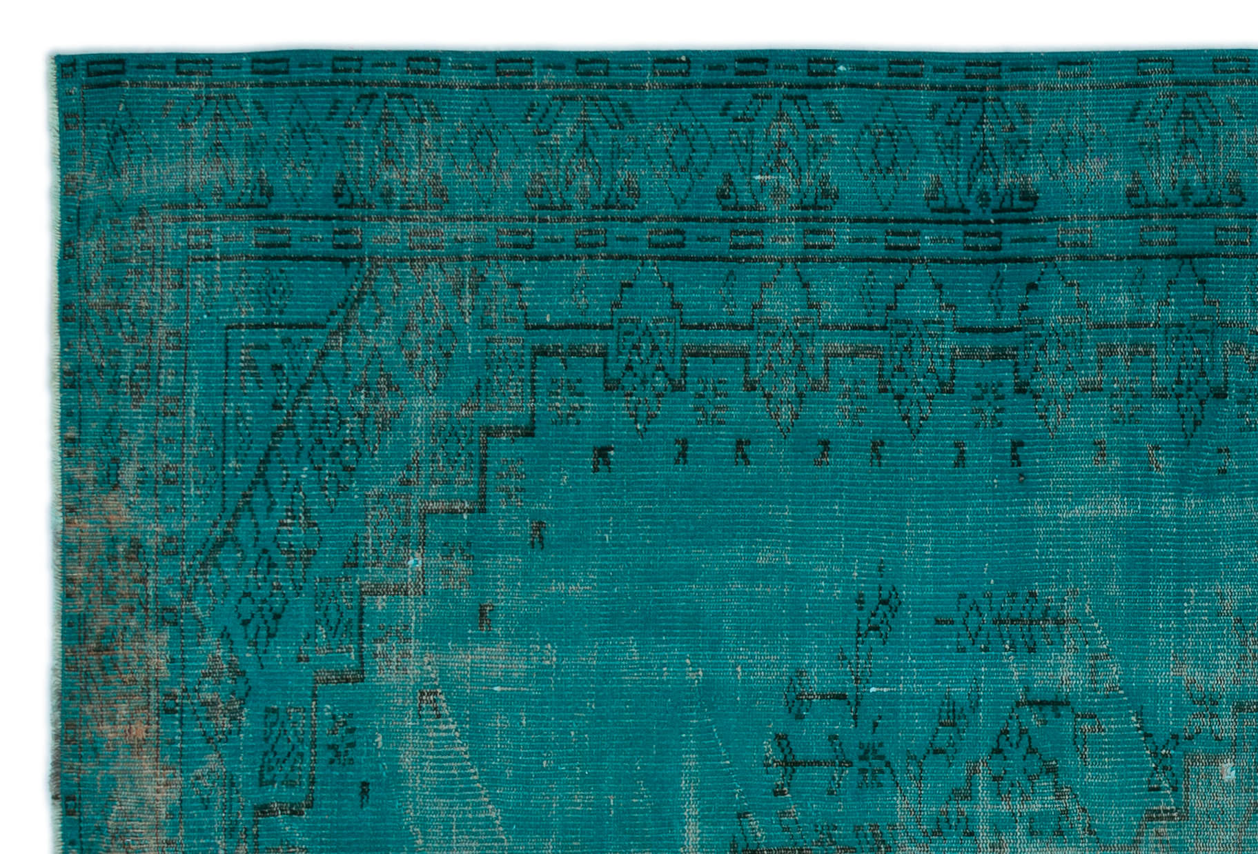 Atina Turquoise Vintage Wool Handmade Area Rug 5'8" x 8'6"