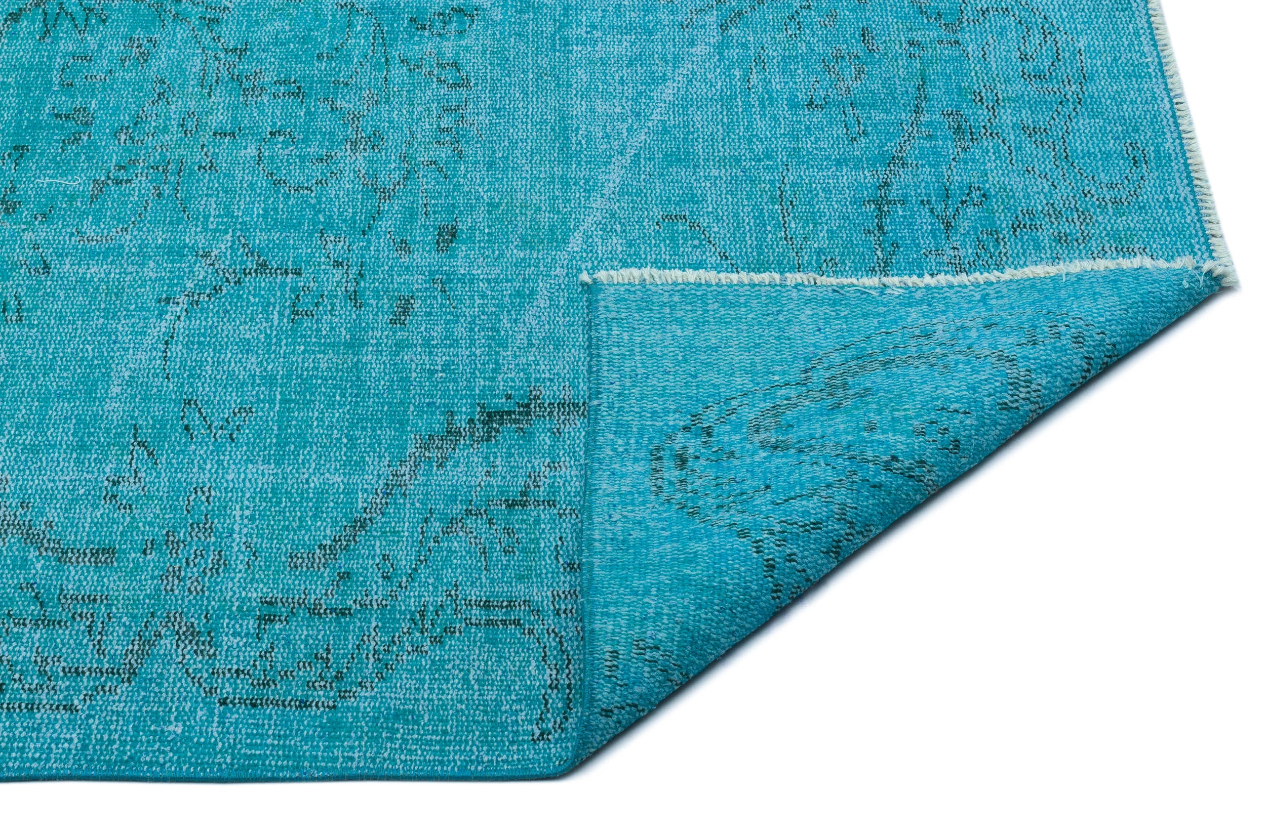 Atina Turquoise Vintage Wool Handmade Area Rug 5'2" x 8'4"