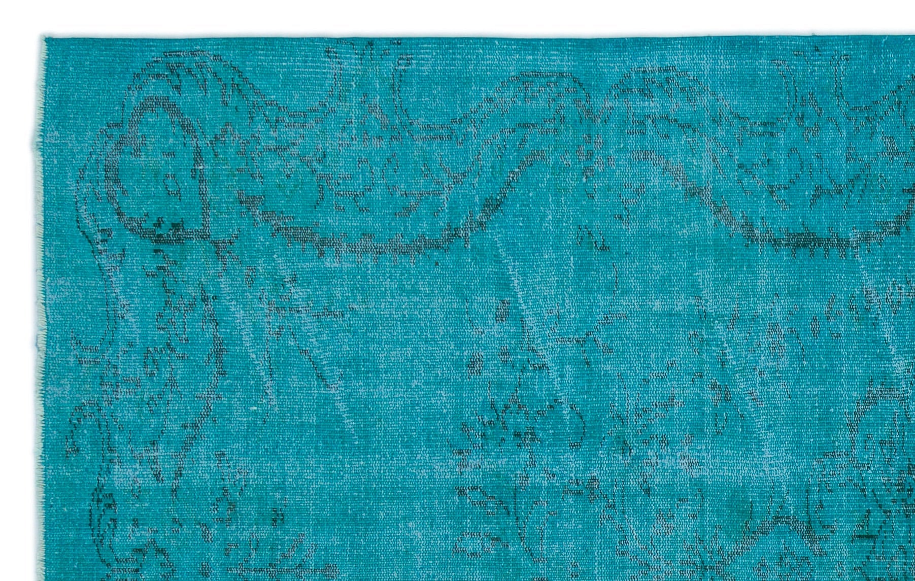 Atina Turquoise Vintage Wool Handmade Area Rug 5'2" x 8'4"