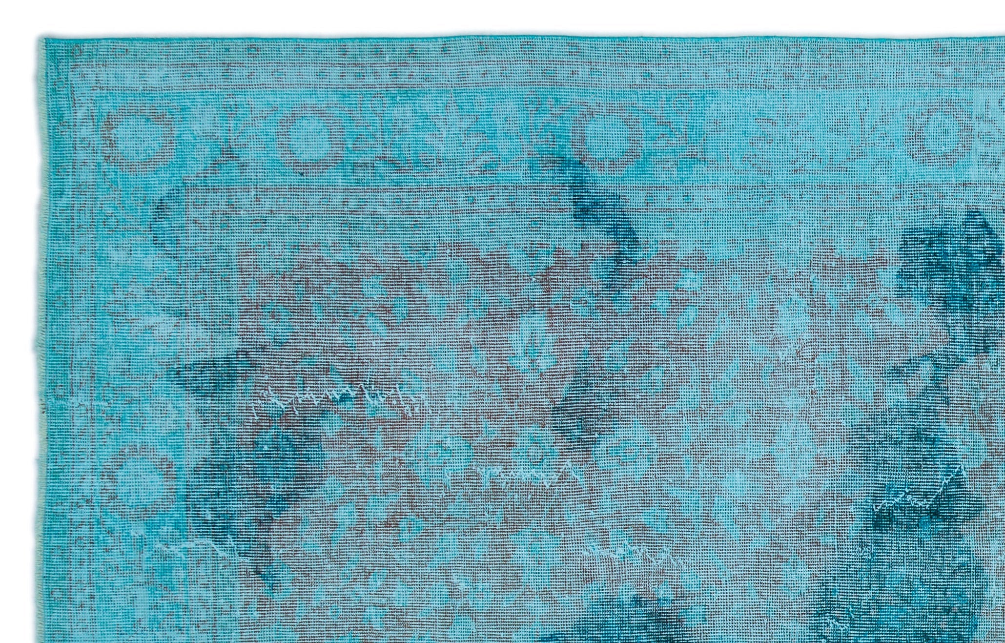 Atina Turquoise Vintage Wool Handmade Area Rug 6'1" x 9'6"