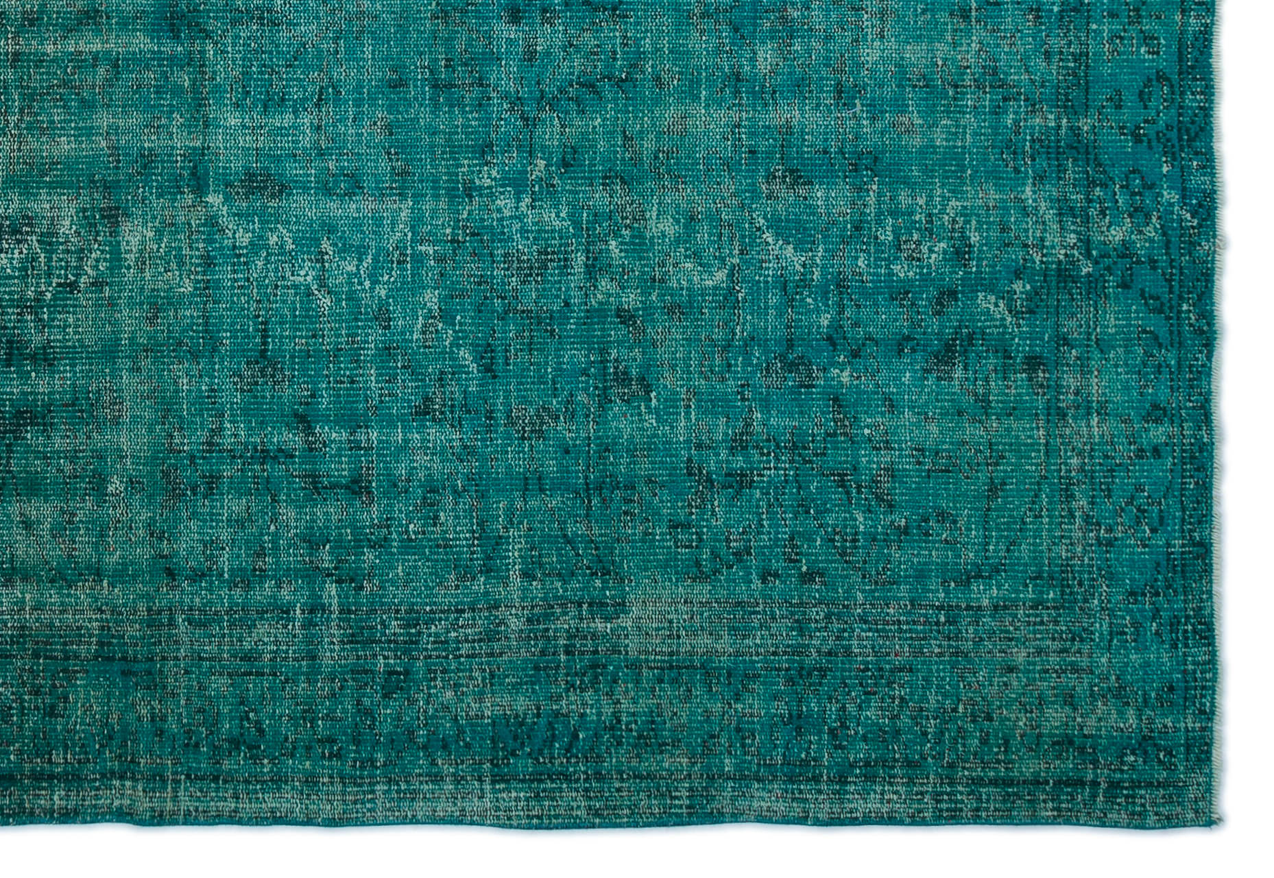 Atina Turquoise Vintage Wool Handmade Area Rug 5'11" x 8'6"