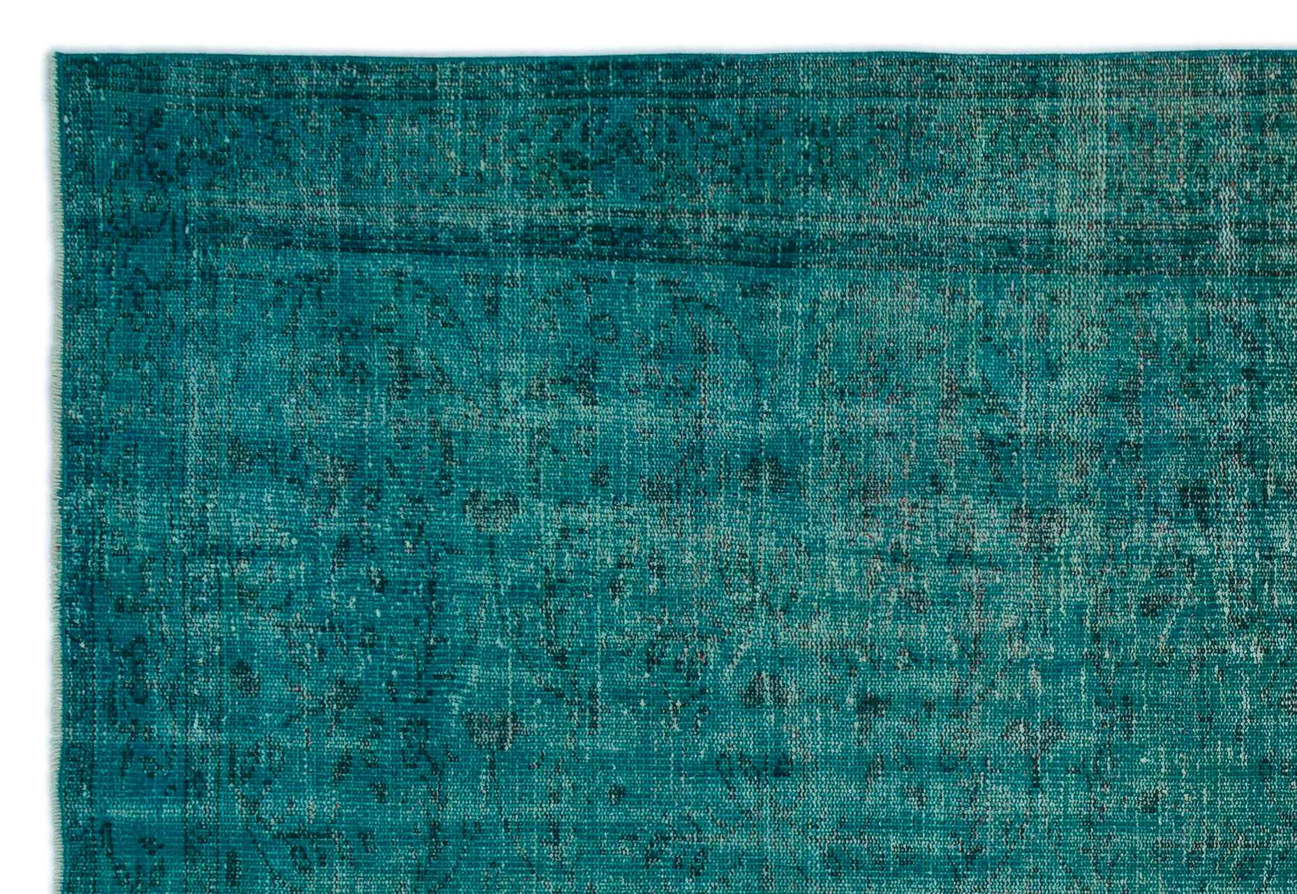 Atina Turquoise Vintage Wool Handmade Area Rug 5'11" x 8'6"