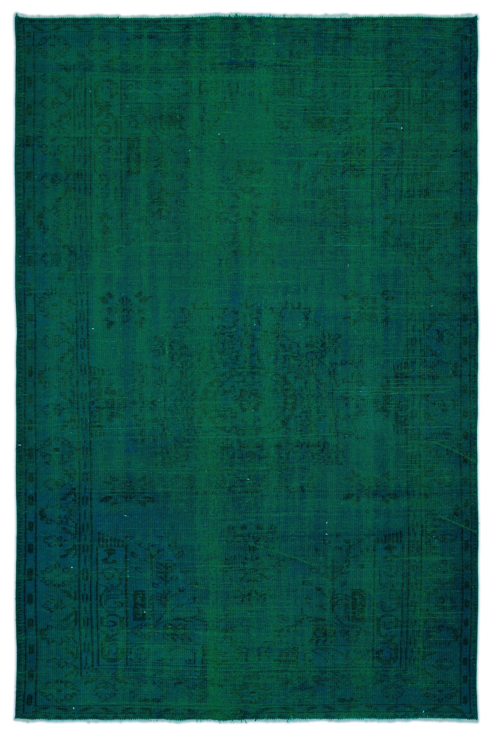 Atina Green Vintage Wool Handmade Area Rug 6'0" x 9'2"