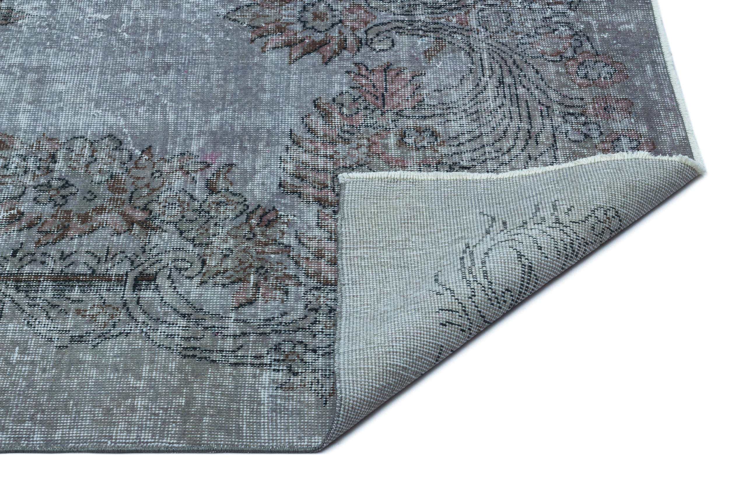 Atina Blue Vintage Wool Handmade Area Rug 5'3" x 9'7"