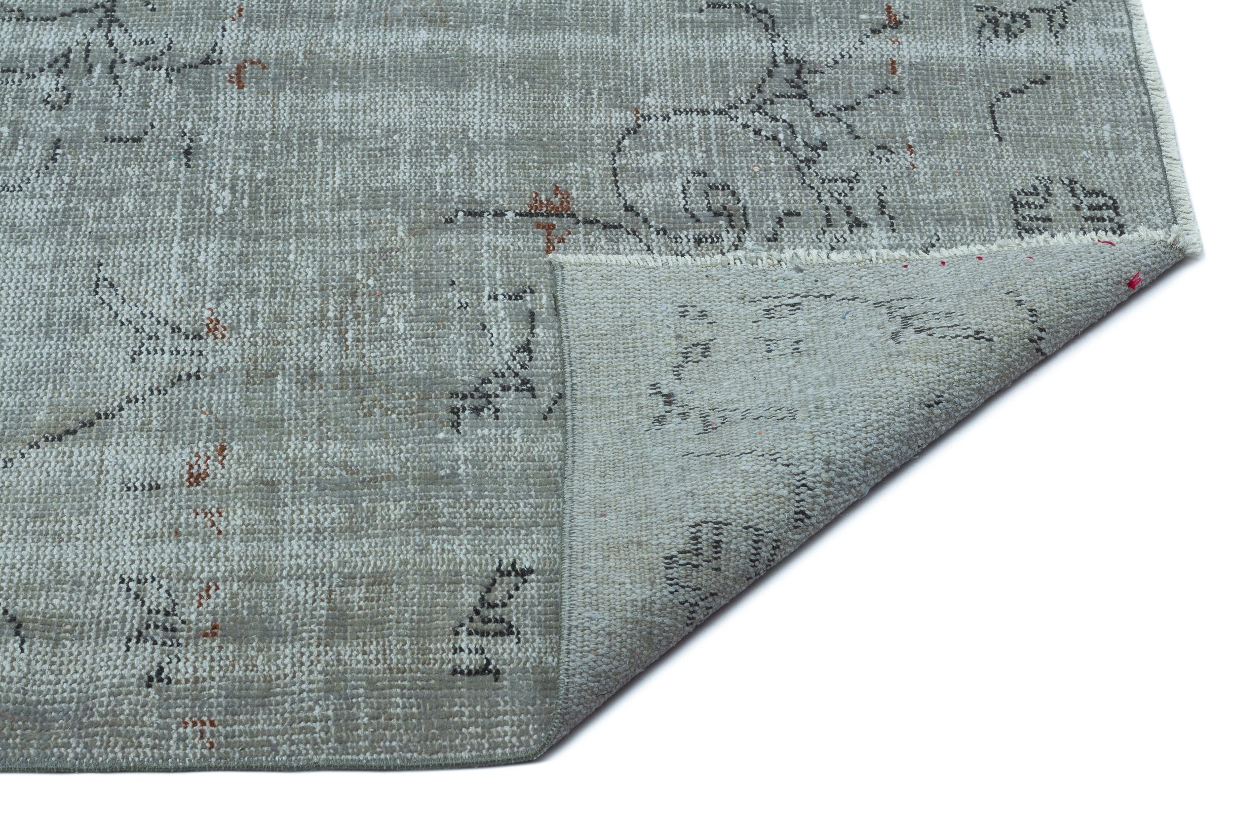 Atina Grey Vintage Wool Handmade Area Rug 5'8" x 9'7"